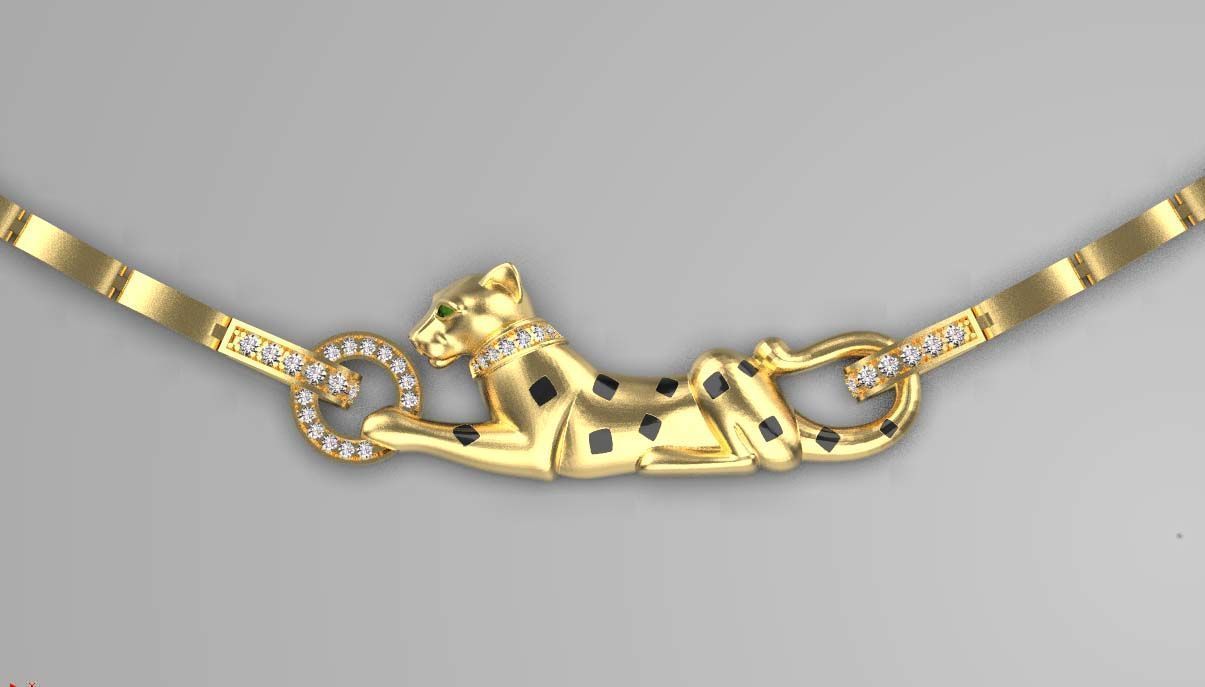 pendant panther 3D print model_53