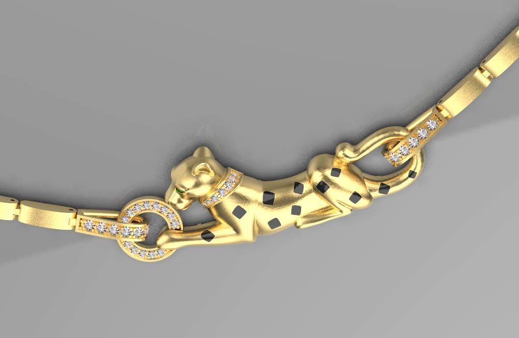 pendant panther 3D print model_35