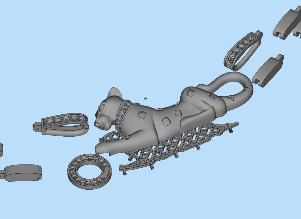 pendant panther 3D print model_5