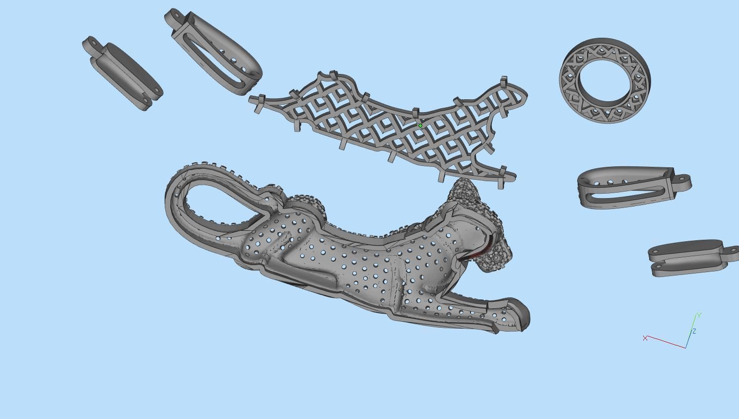 pendant panther 3D print model_16