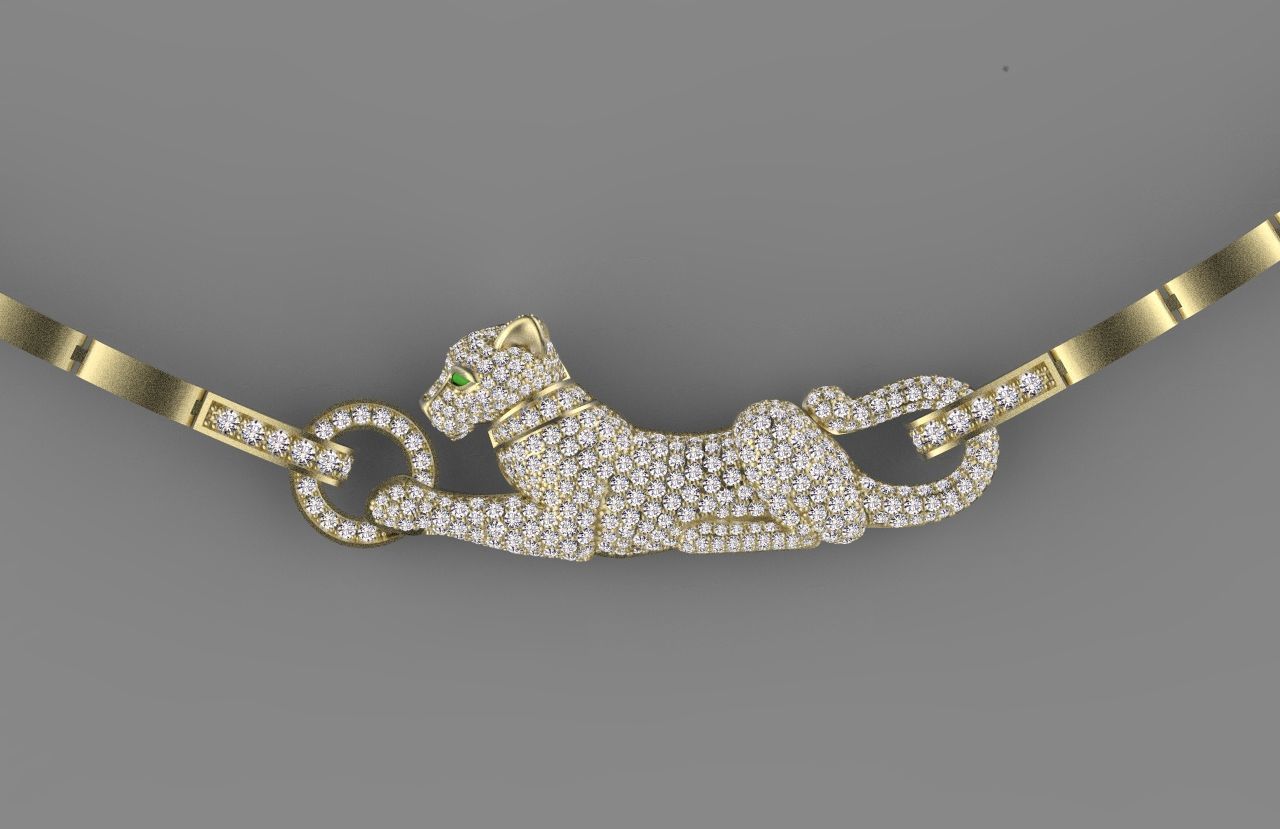 pendant panther 3D print model_20