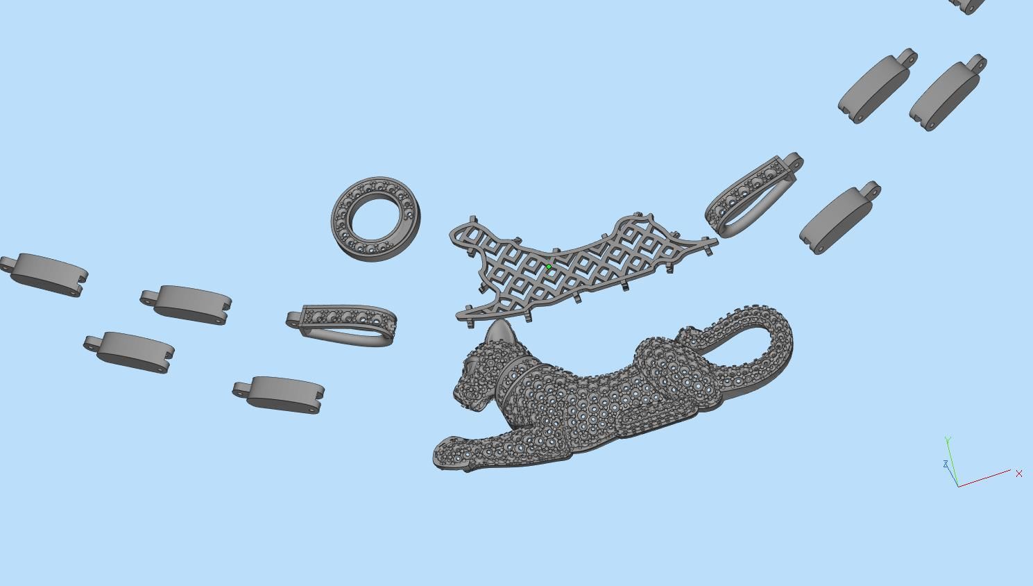 pendant panther 3D print model_13