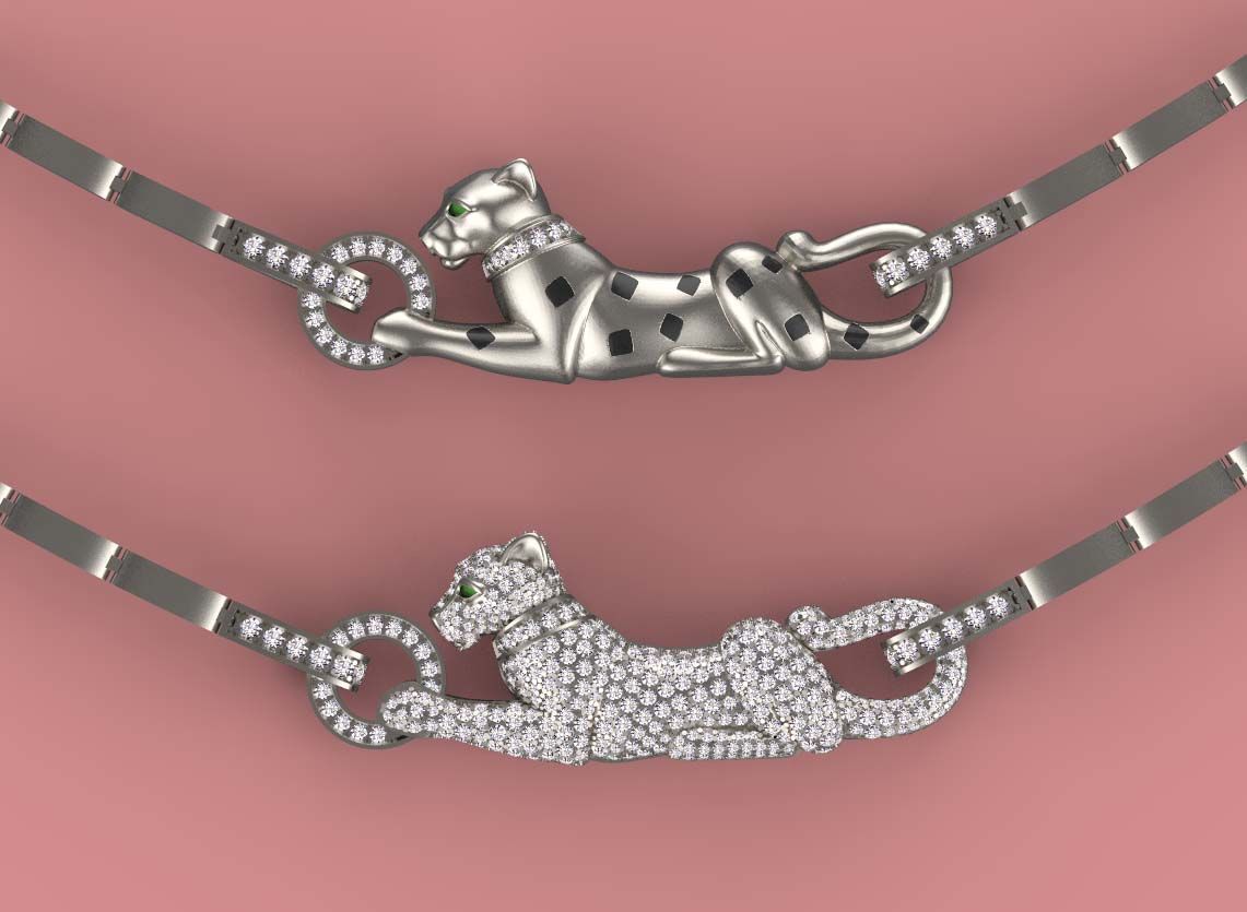 pendant panther 3D print model_50