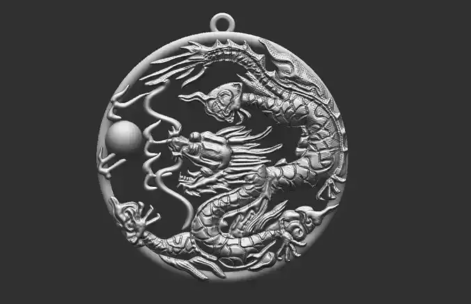 Old Chinese Dragon Pendant