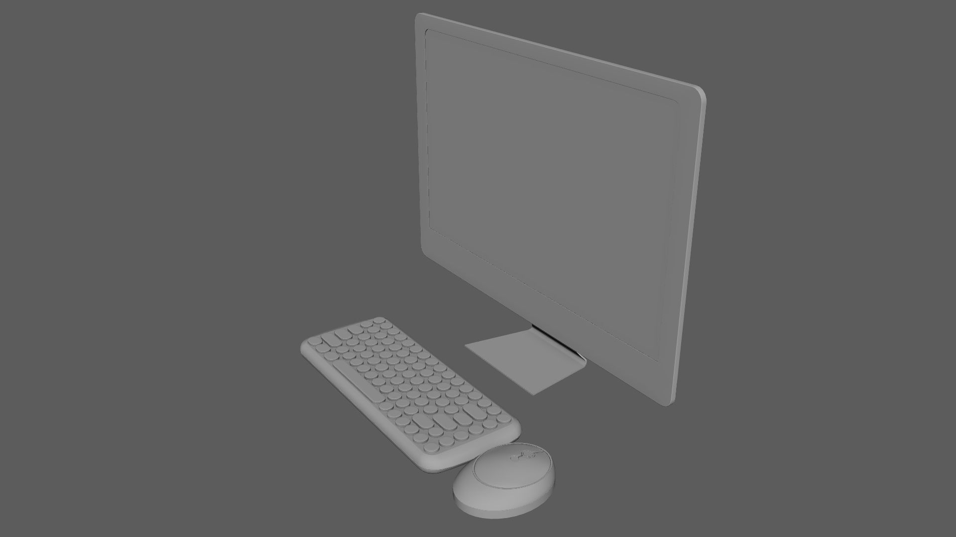 Sweet Pc Set Monitor Keyboard Mouse Night Blue Version 3D model | CGTrader