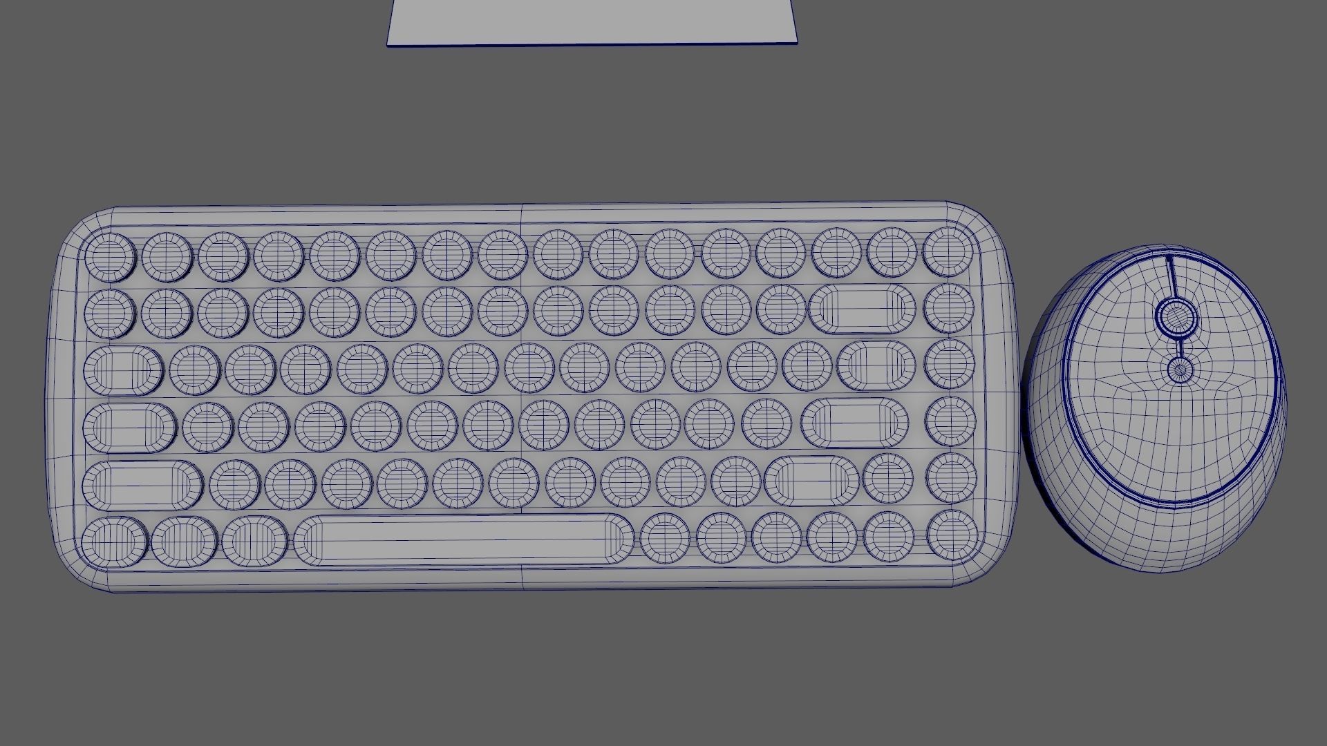 Sweet Pc Set Monitor Keyboard Mouse Night Blue Version 3D model | CGTrader