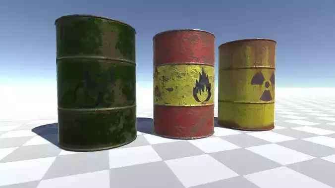 Game Ready Low-poly 3D Barrels