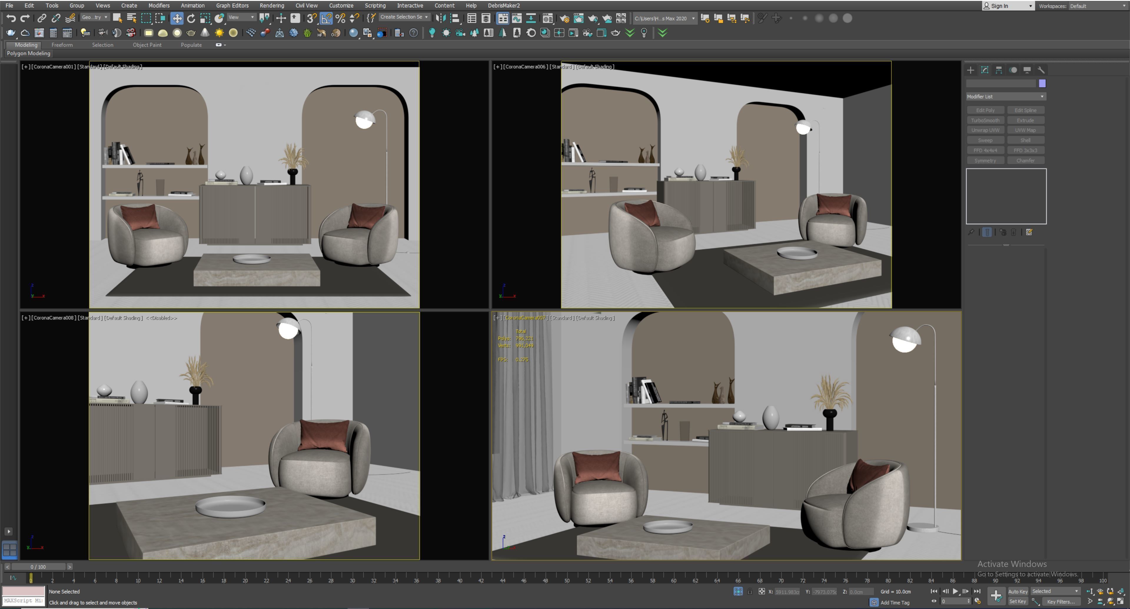 Interior Living Room Scene 14 3D model_6