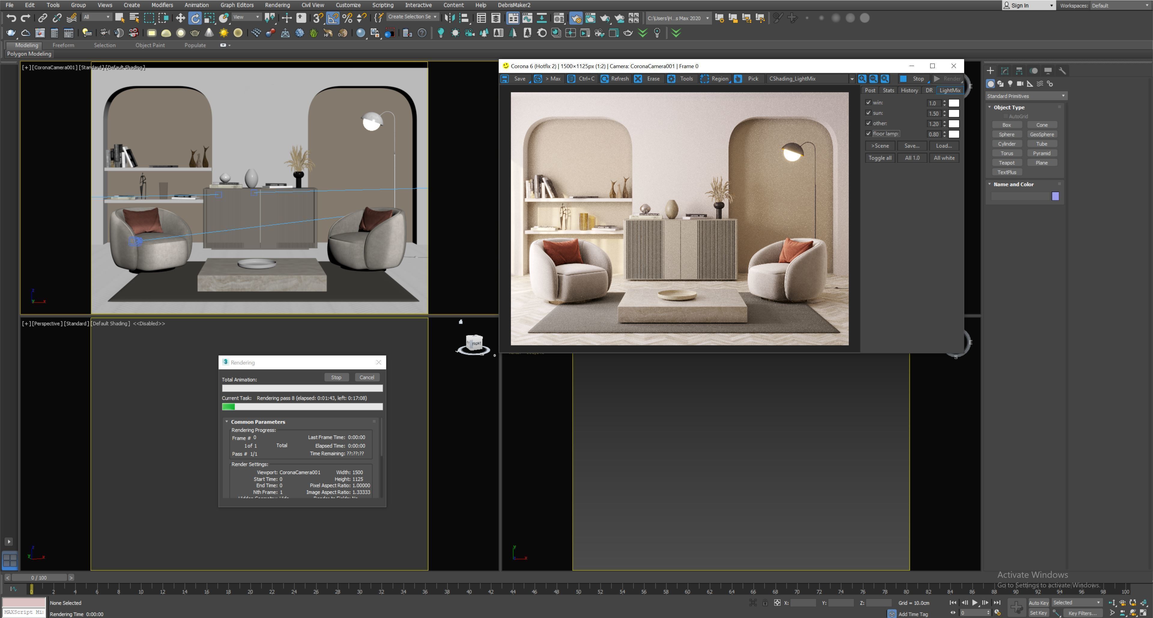 Interior Living Room Scene 14 3D model_4