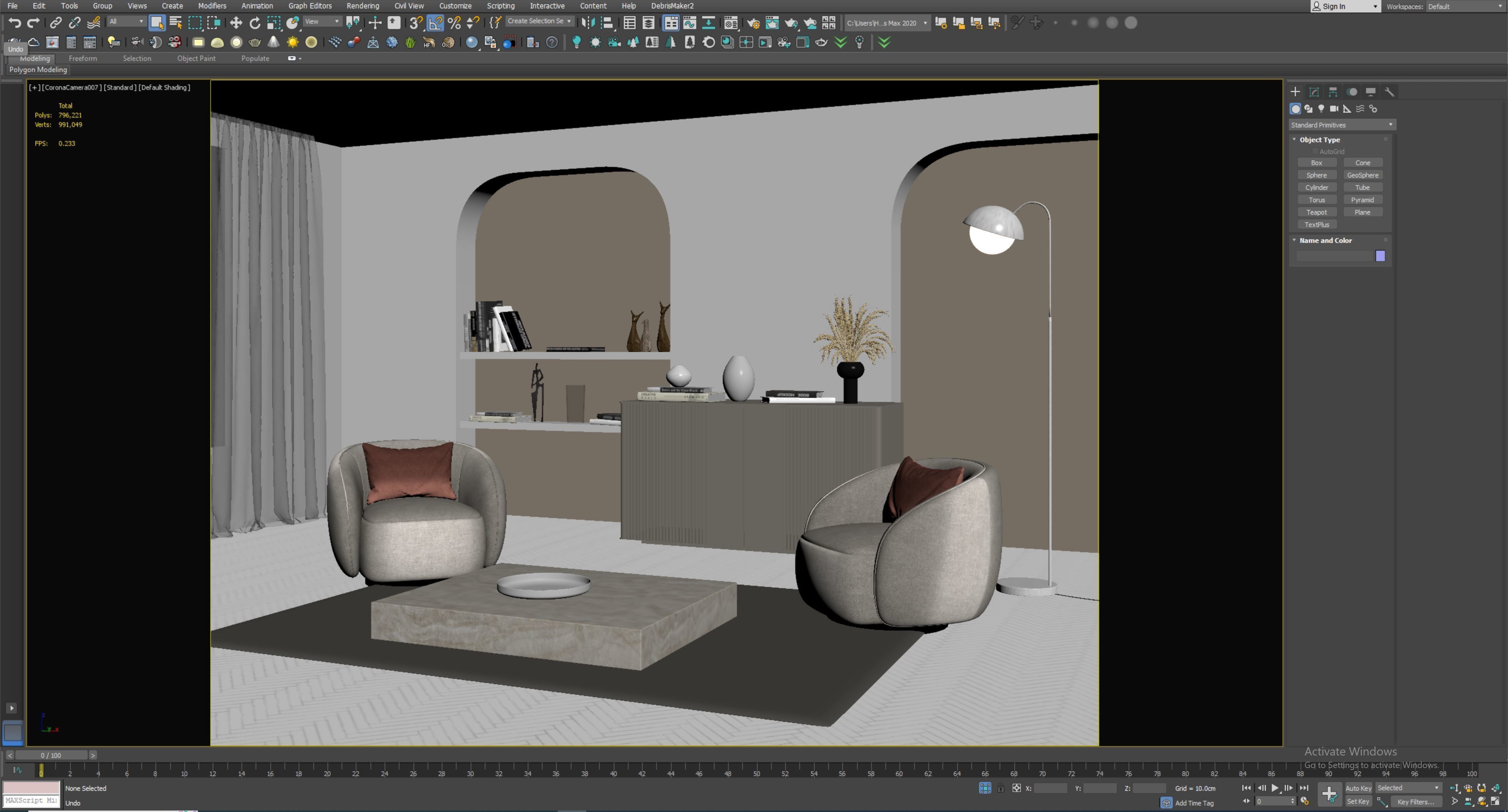 Interior Living Room Scene 14 3D model_8