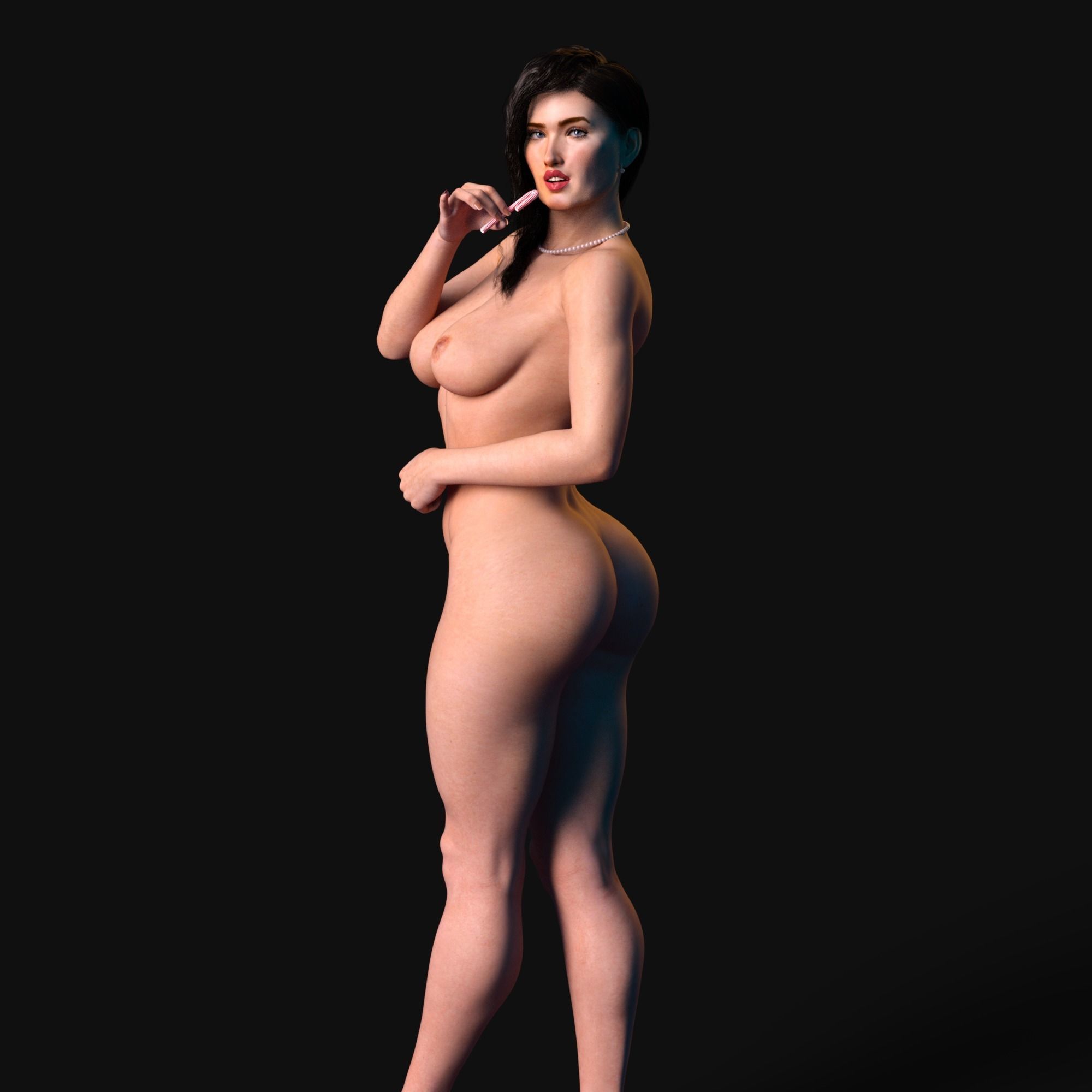 Realistic Woman Character Unreal Engine Ready Low-poly 3D model_5