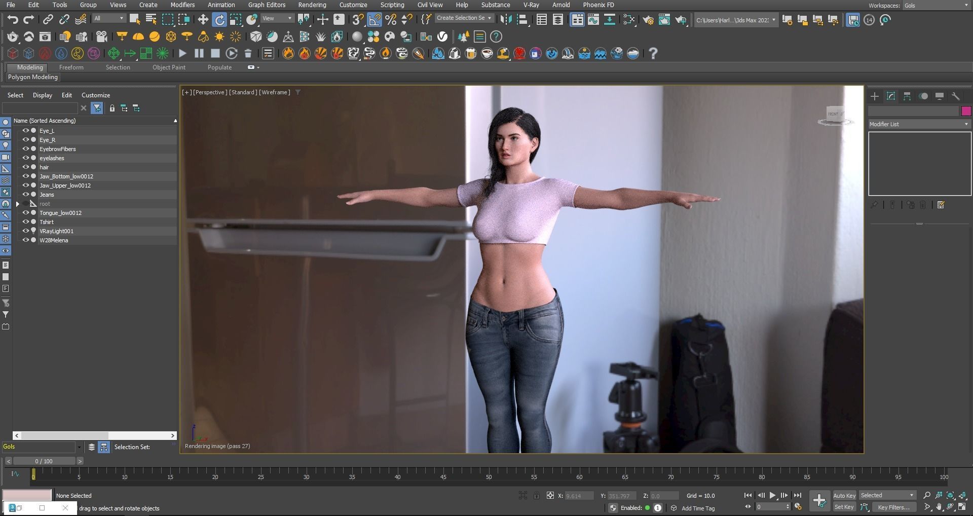 Realistic Woman Character Unreal Engine Ready Low-poly 3D model_17