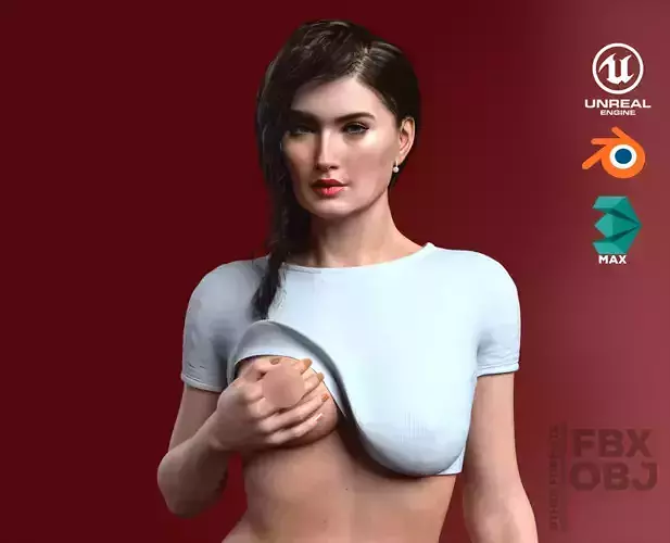 Realistic Woman Character Unreal Engine Ready Low-poly 3D model