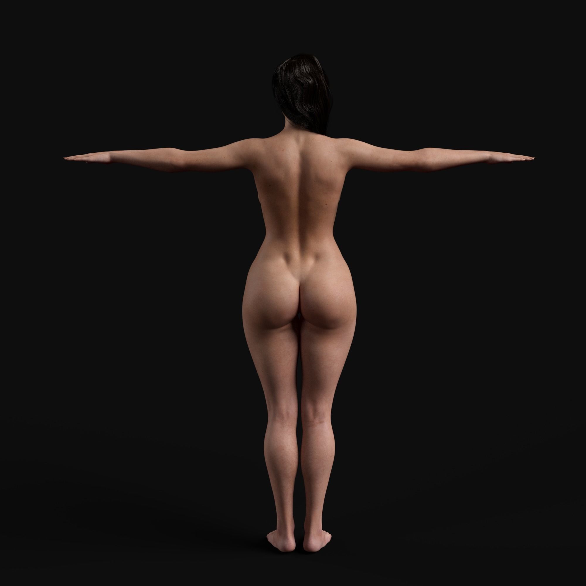 Realistic Woman Character Unreal Engine Ready Low-poly 3D model_6