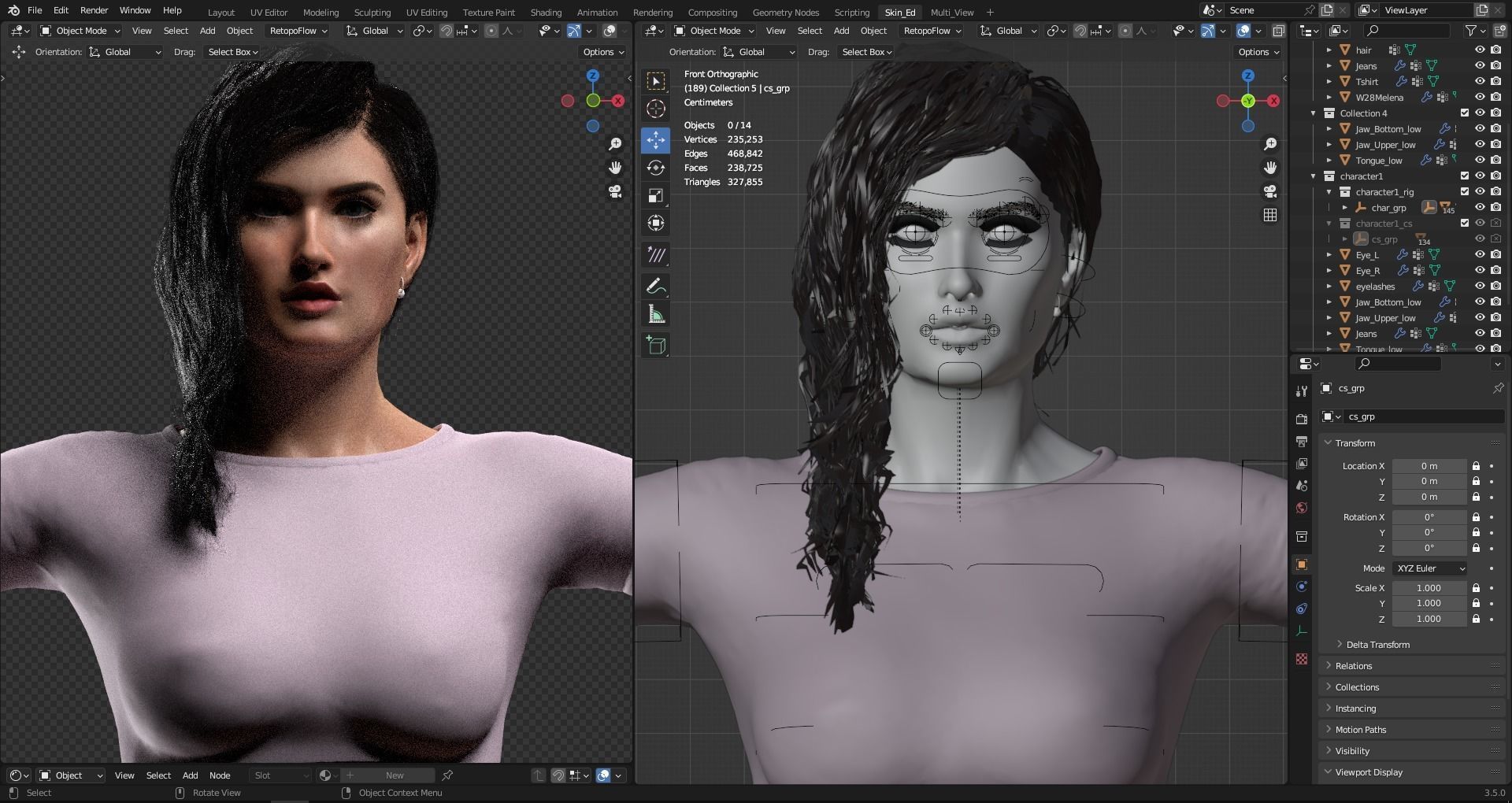 Realistic Woman Character Unreal Engine Ready Low-poly 3D model_16