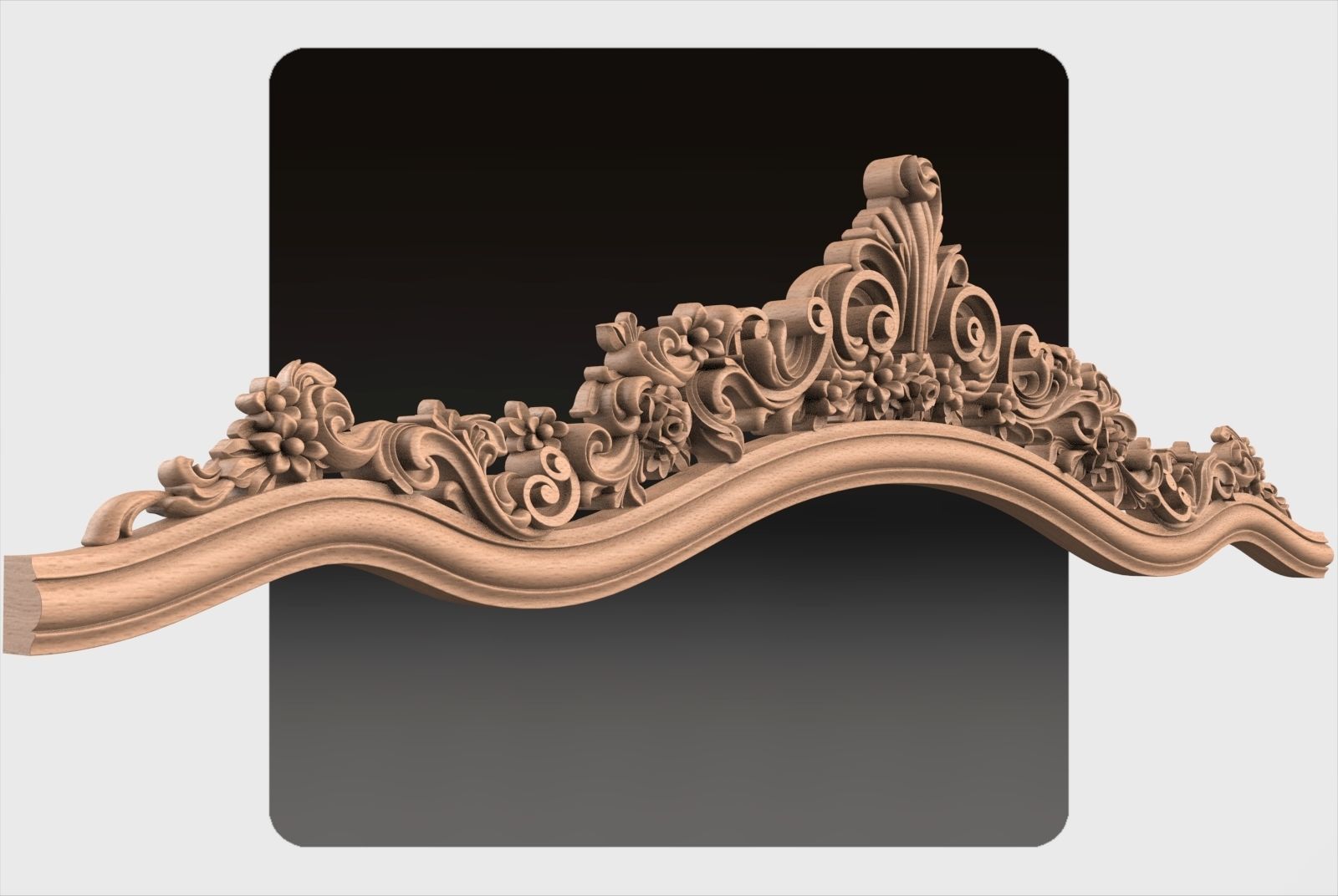 Carved decor ornament for cnc 34 3D model_2