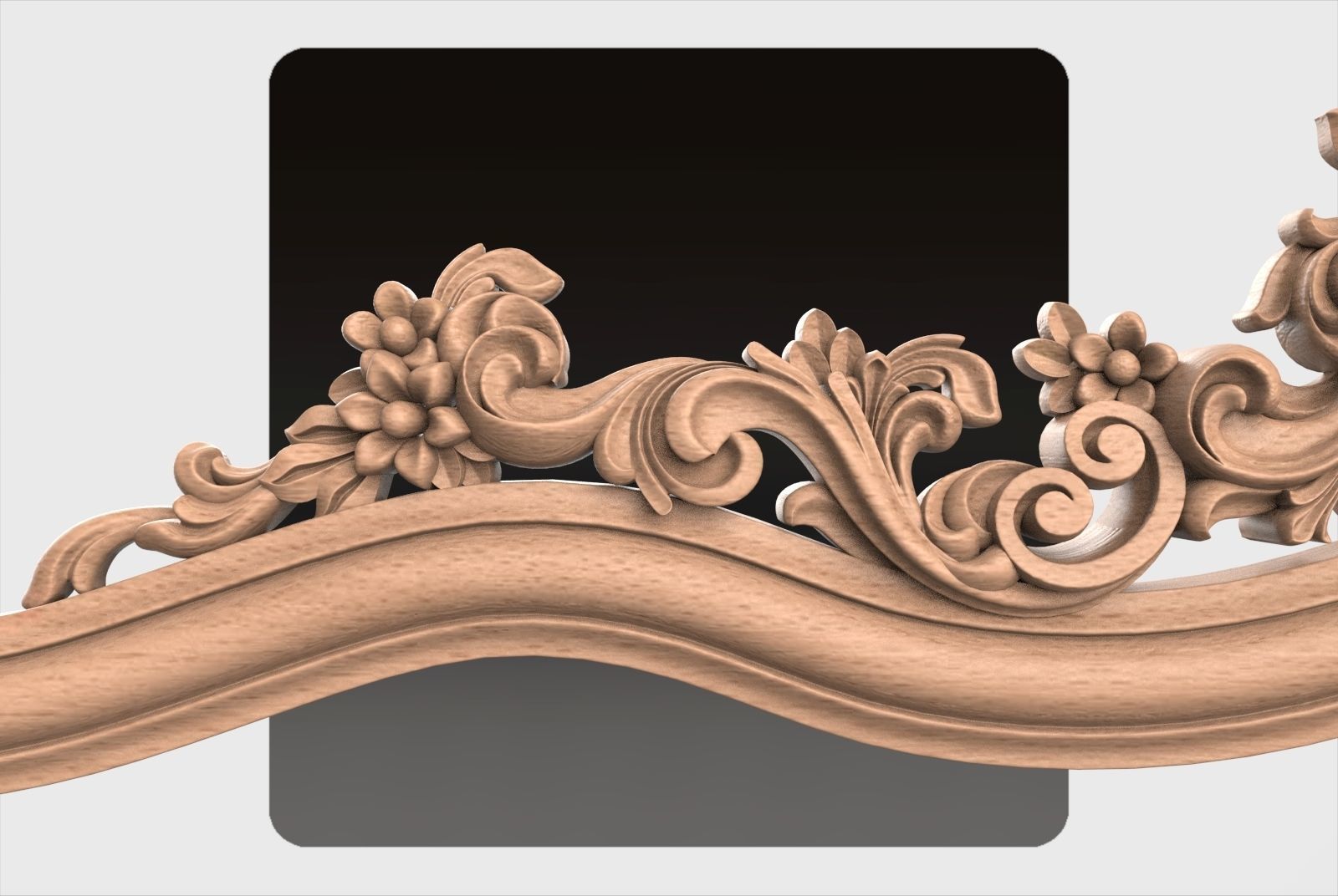 Carved decor ornament for cnc 34 3D model_5