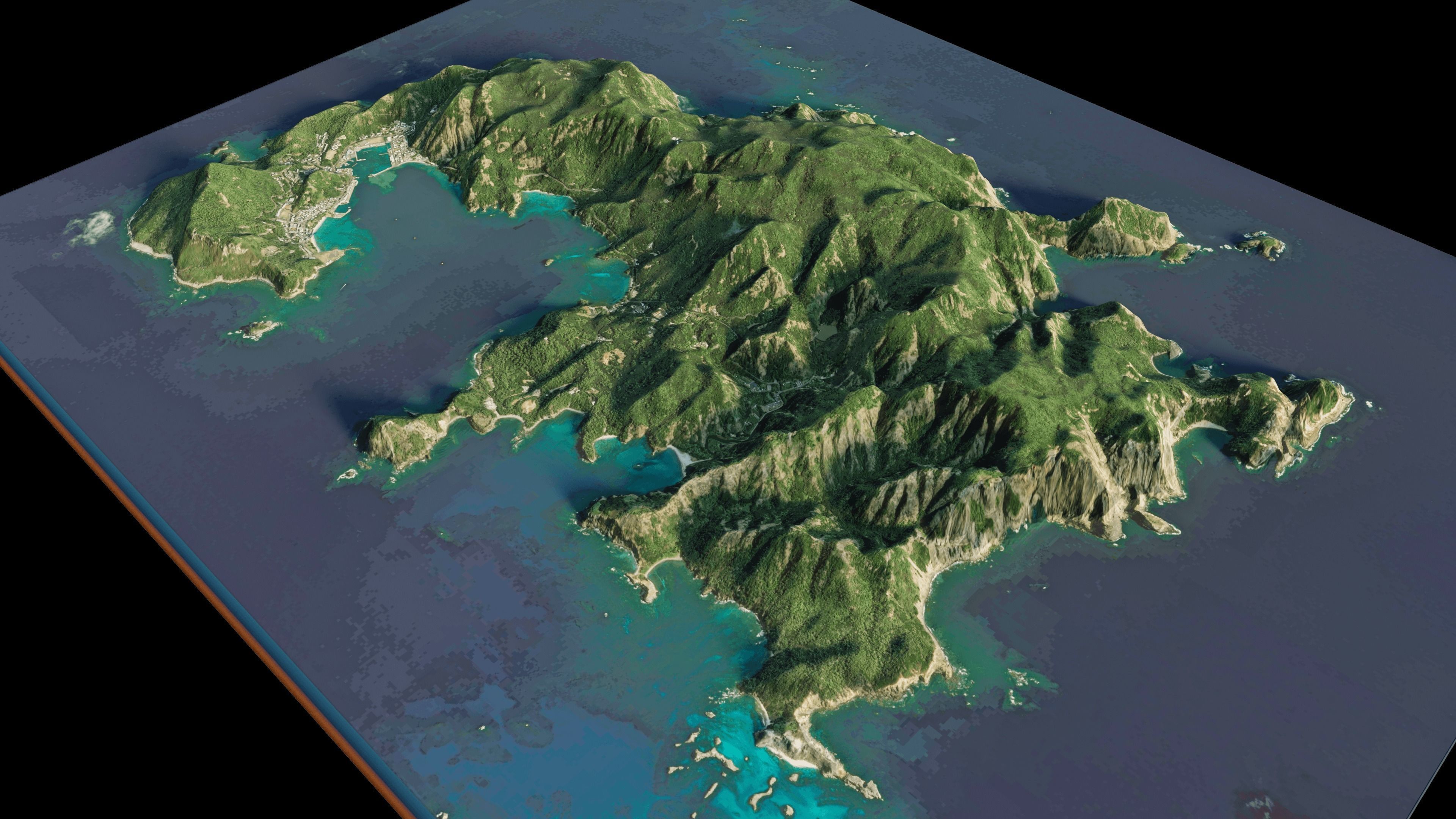 Chichi Island full terrain 3d 3D model_1