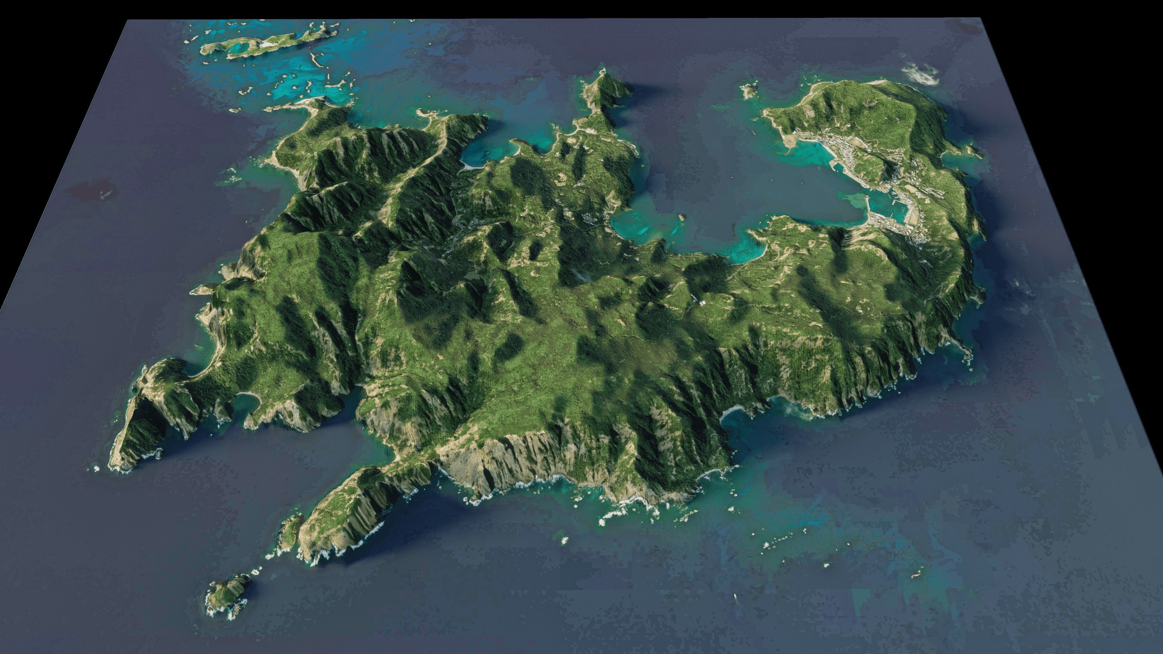 Chichi Island full terrain 3d 3D model_11