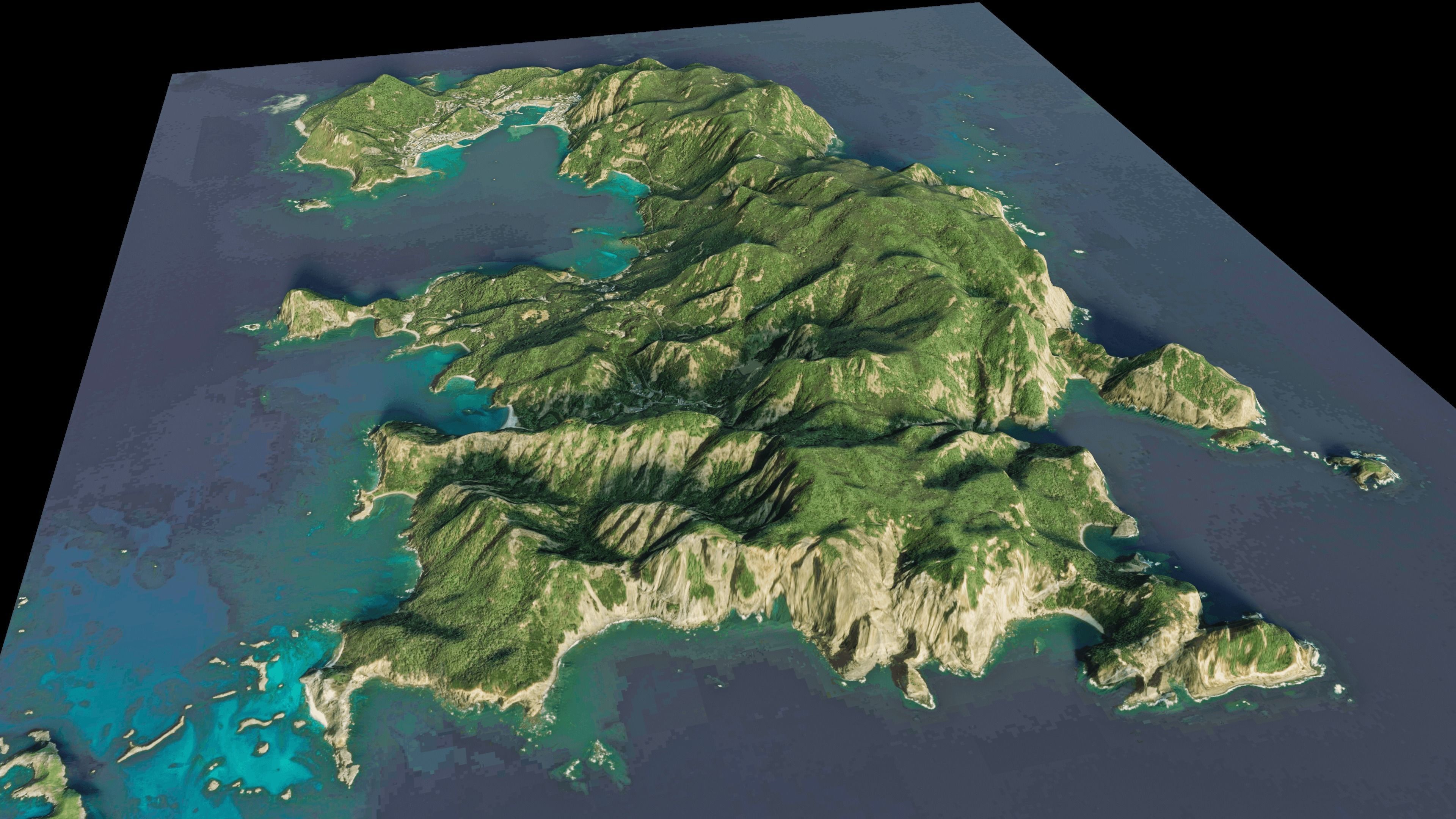 Chichi Island full terrain 3d 3D model_4