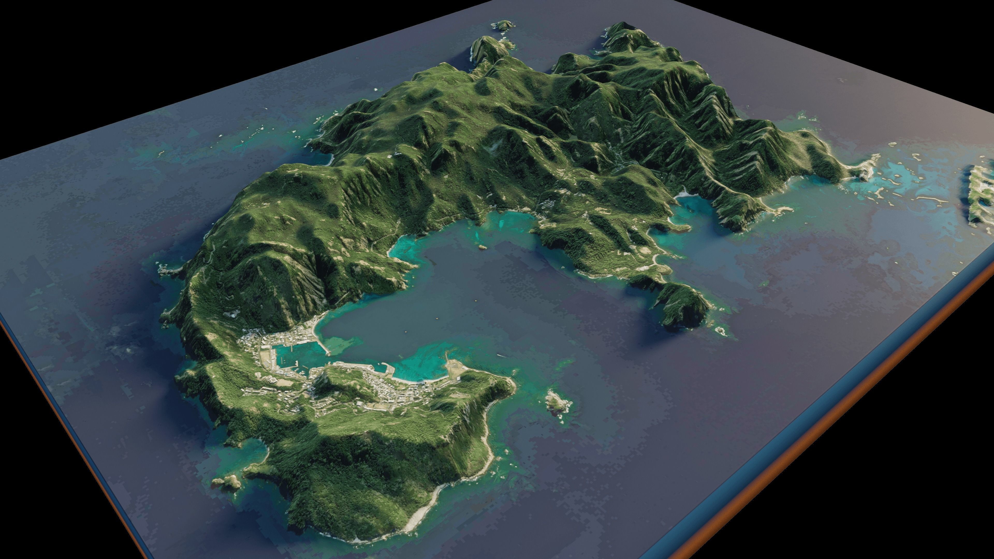 Chichi Island full terrain 3d 3D model_7