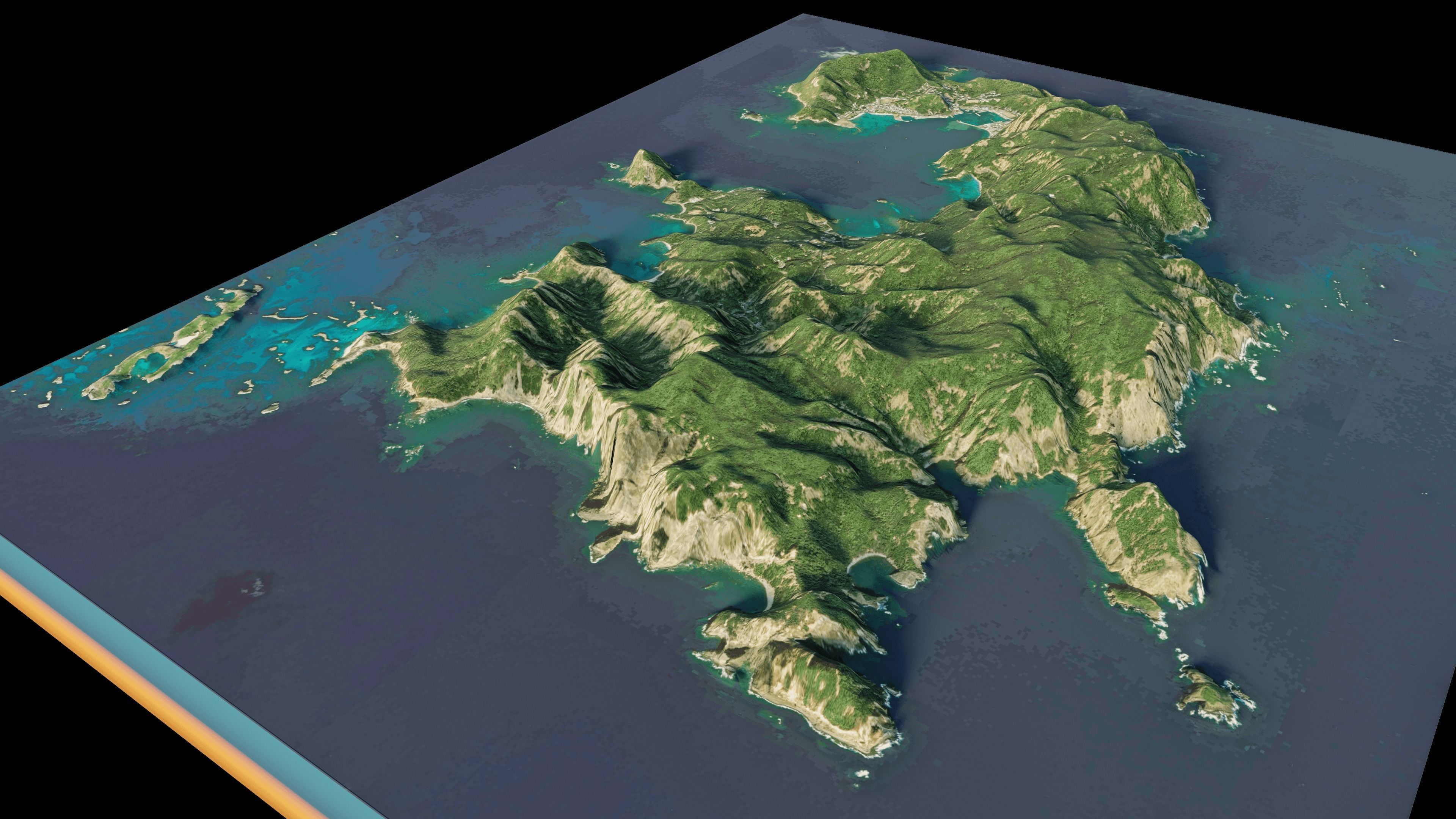 Chichi Island full terrain 3d 3D model_8