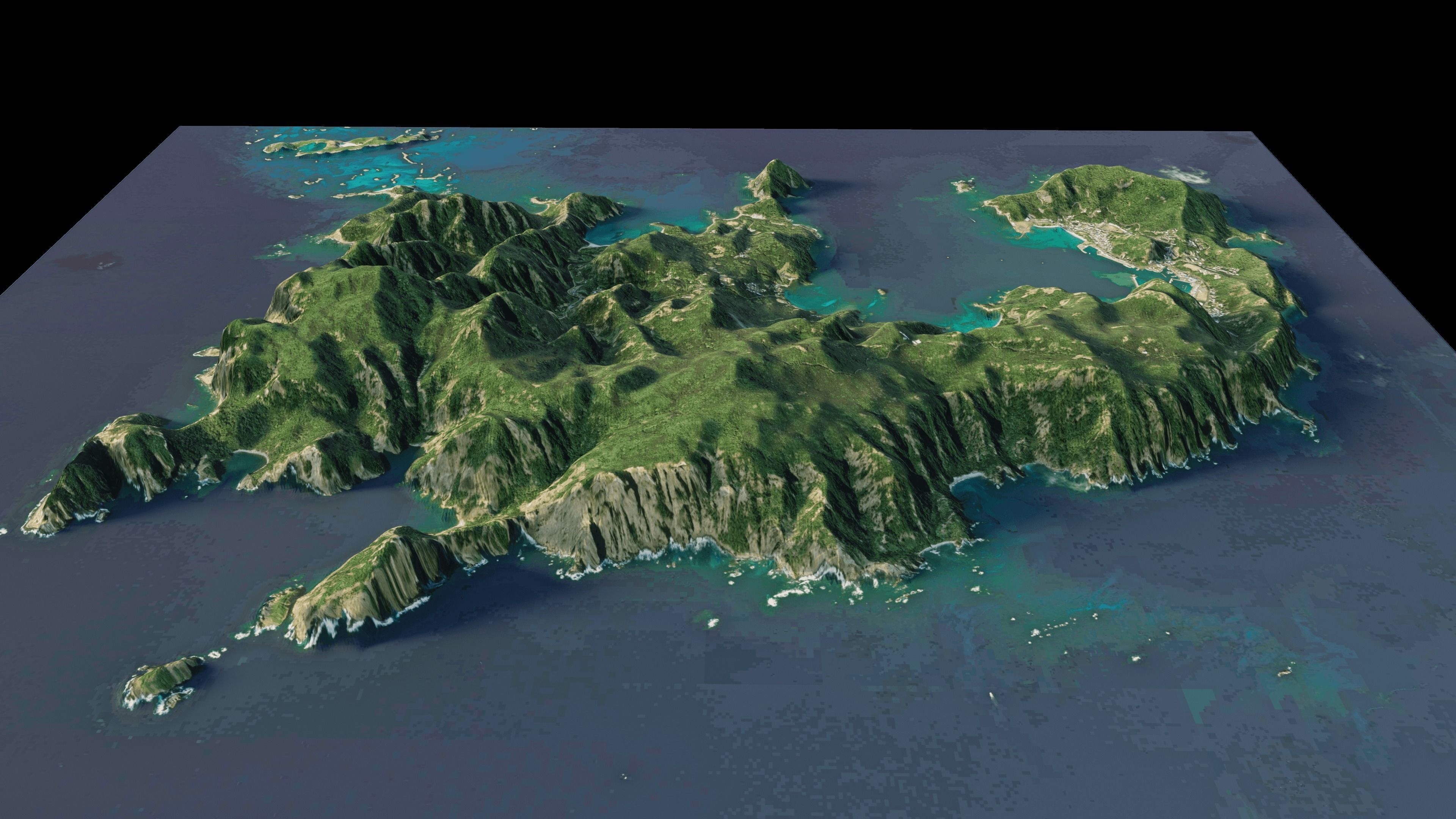 Chichi Island full terrain 3d 3D model_9
