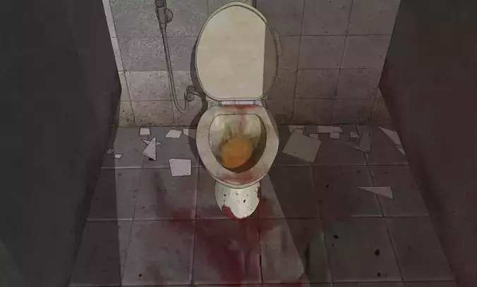 Horror toilet 3D model