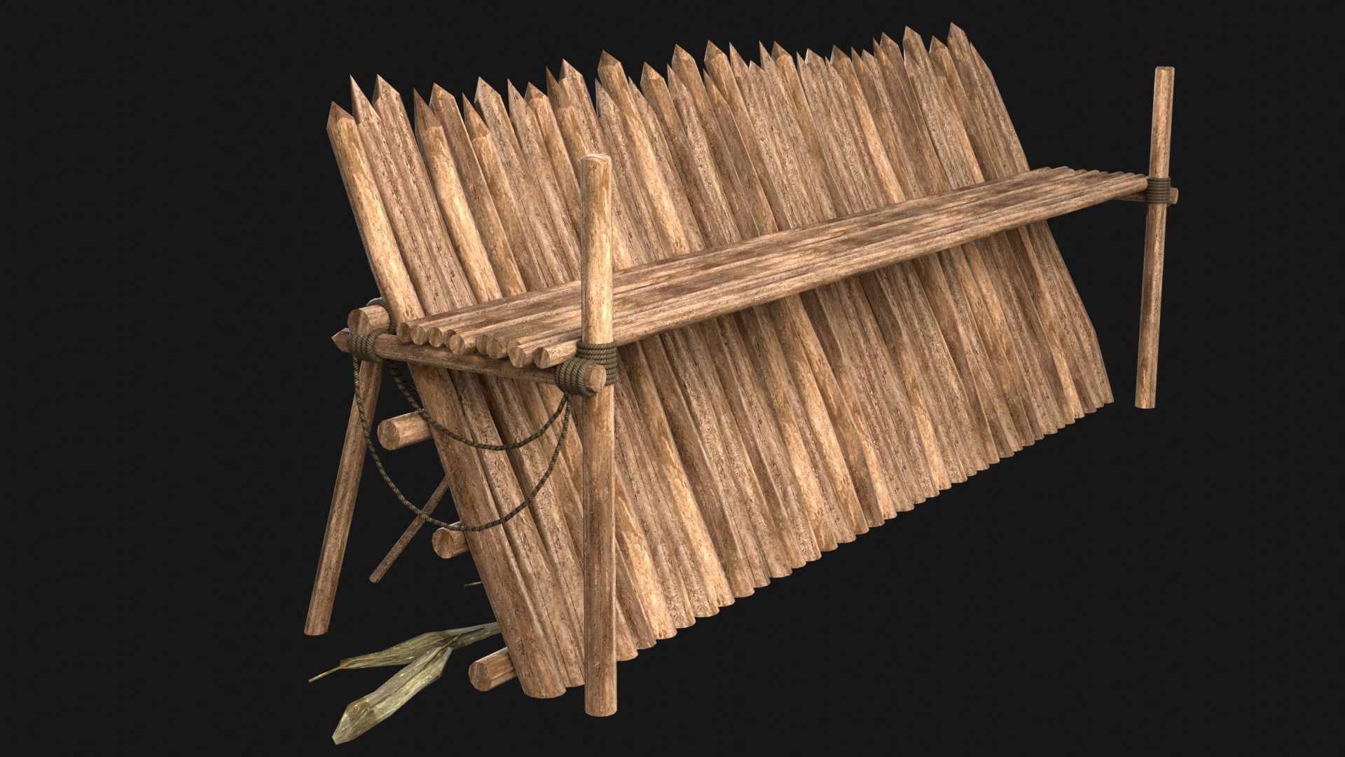 JUNGLE SWAMP PALISADE TRAP WALLS BARRIER BARRICADE COLLECTION Low-poly 3D model_31