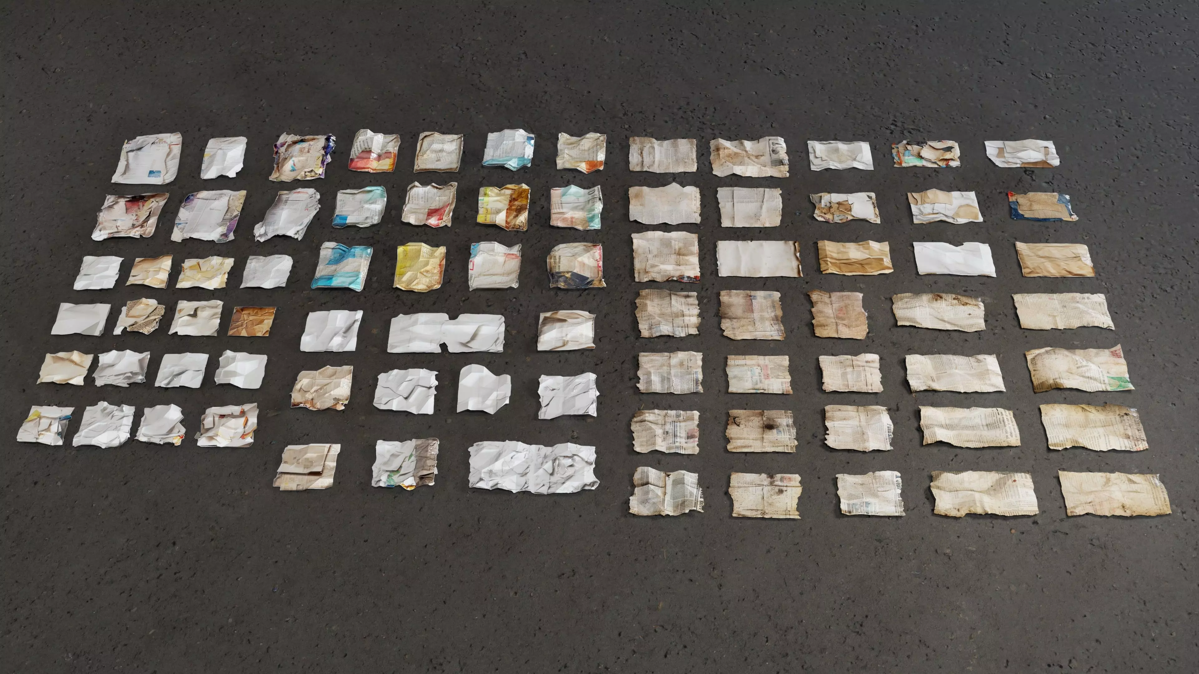 Low Poly Trash Papers and packages set Low-poly 3D model