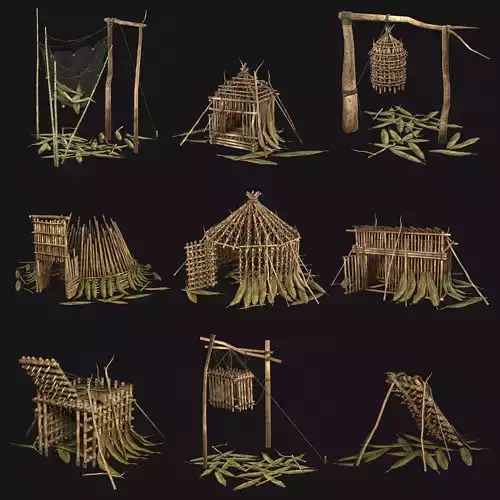 JUNGLE SWAMP TRAP ATTACK ANIMAL HUMAN SNARE AAA COLLECTION Low-poly 3D model