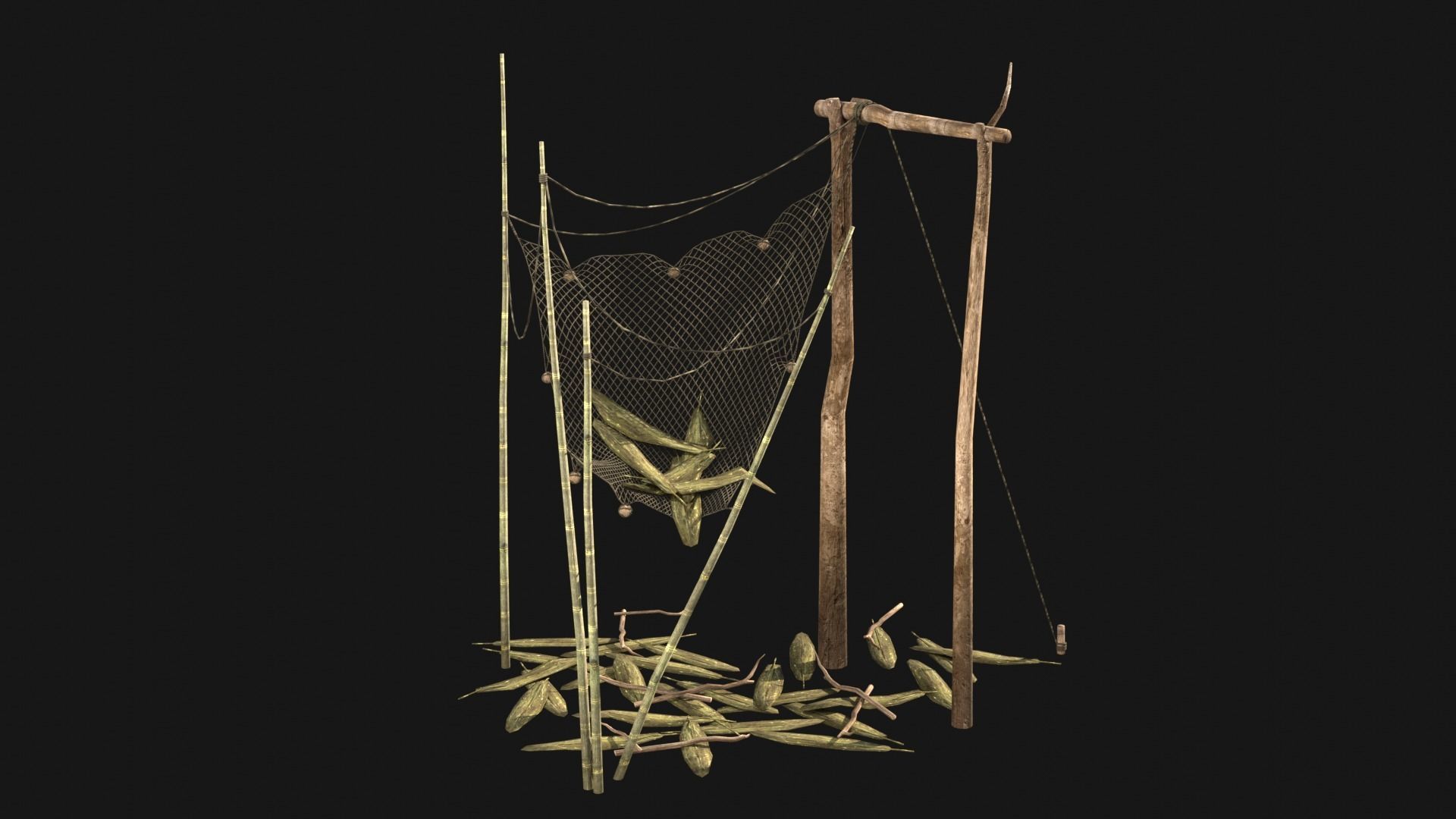 JUNGLE SWAMP TRAP ATTACK ANIMAL HUMAN SNARE AAA COLLECTION Low-poly 3D model_17