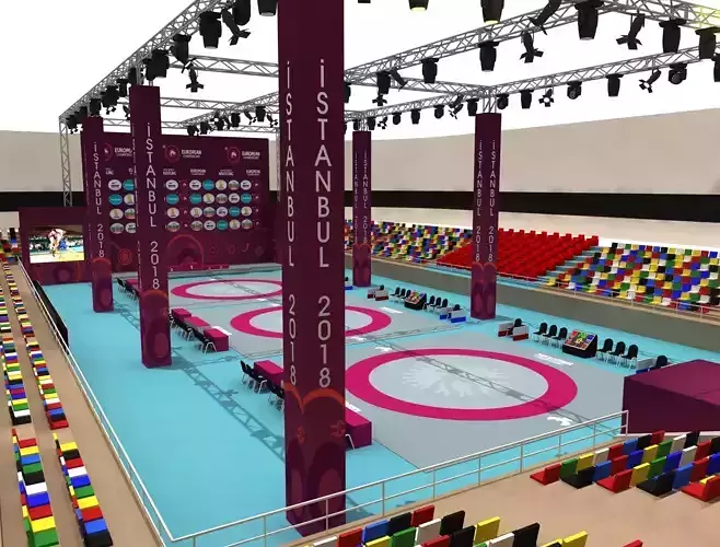Huge Wrestling Arena 05 3D model