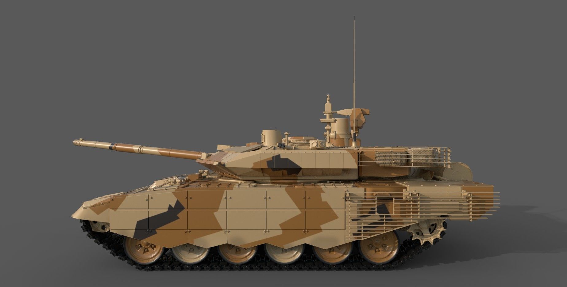 Game-Ready T-90SM Military Tank 3D model_2