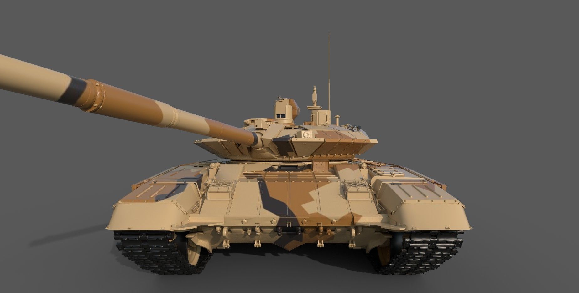 Game-Ready T-90SM Military Tank 3D model_3