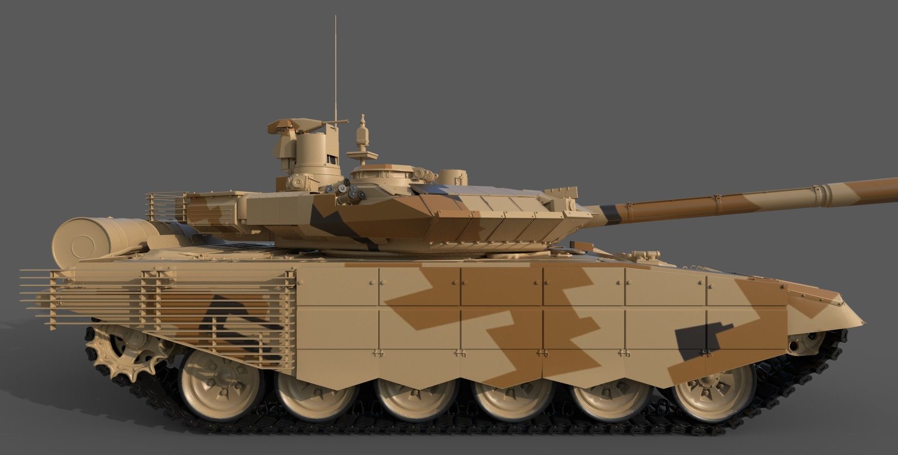 Game-Ready T-90SM Military Tank 3D model_4