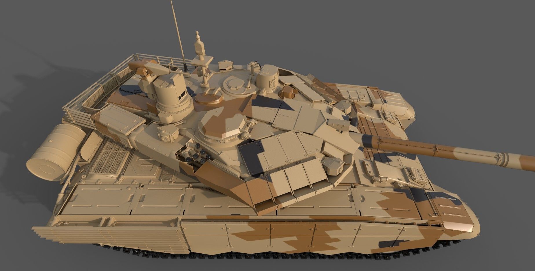 Game-Ready T-90SM Military Tank 3D model_5