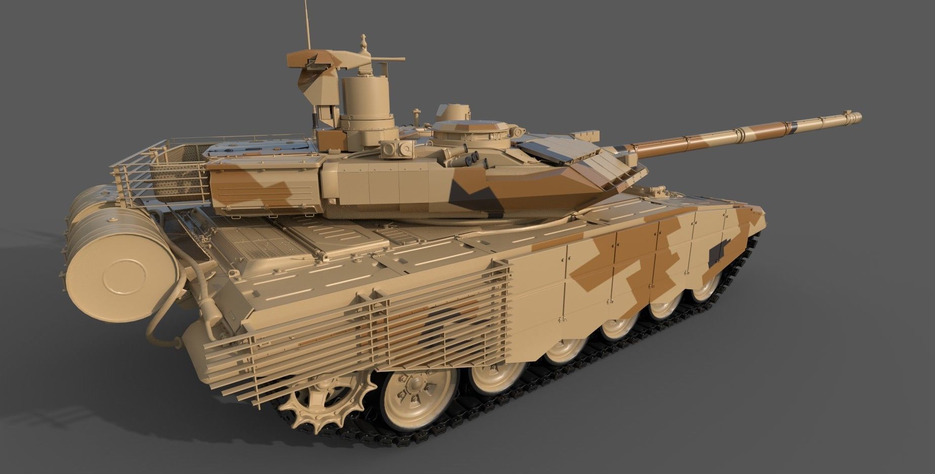 Game-Ready T-90SM Military Tank 3D model_6