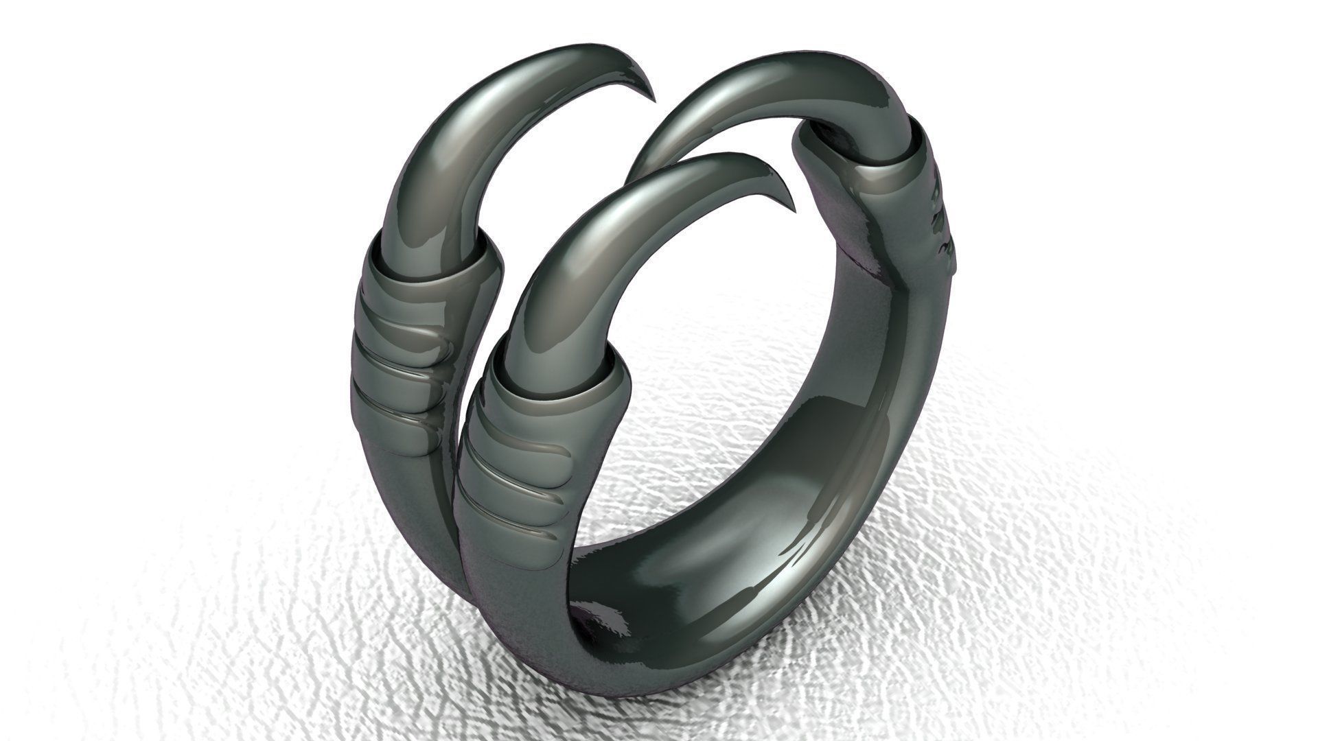 Claw Ring 3D print model_3