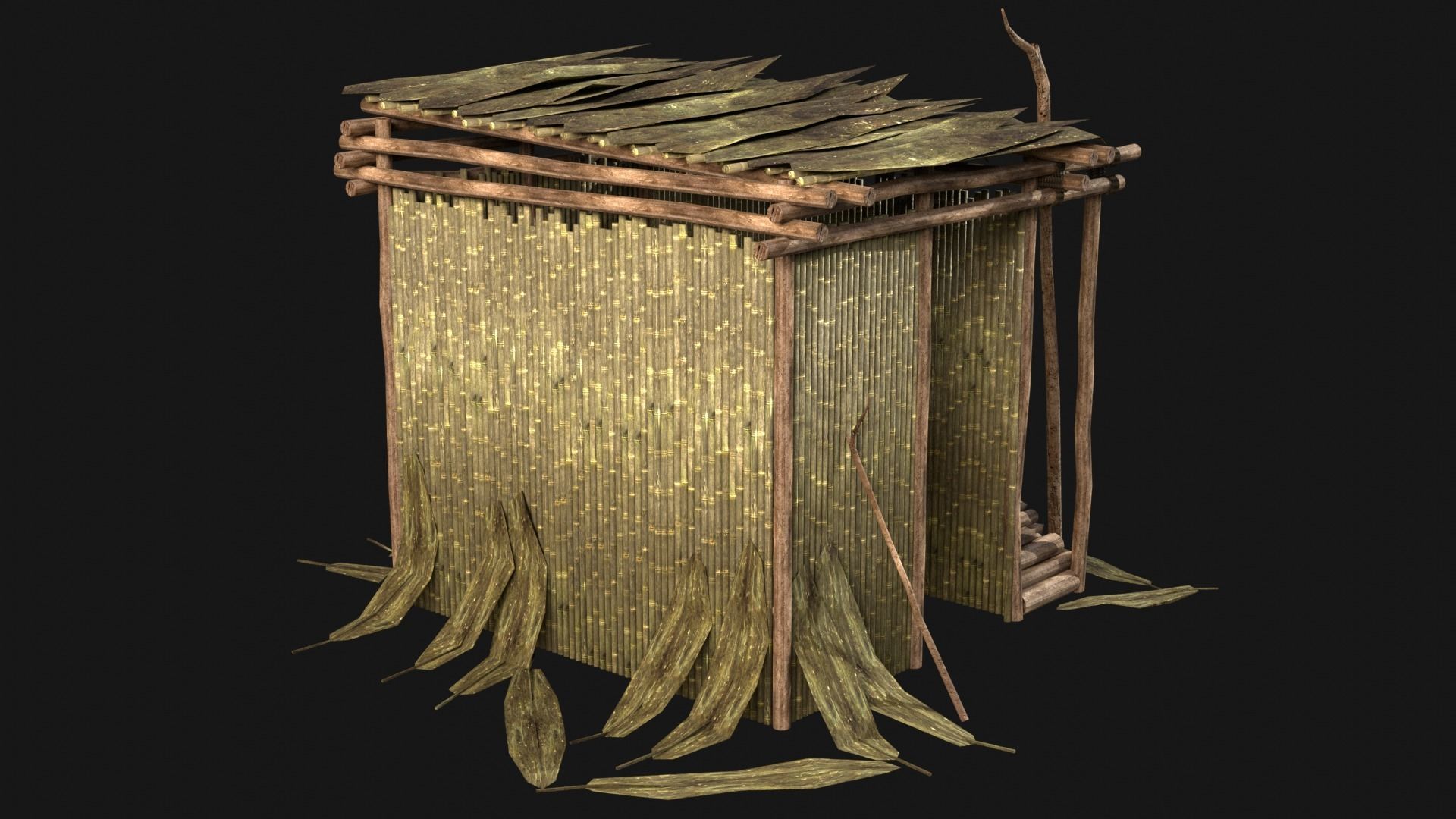 JUNGLE SWAMP STORAGE WAREHOUSE WORKSHOP ROOFING COLLECTION Low-poly 3D model_14