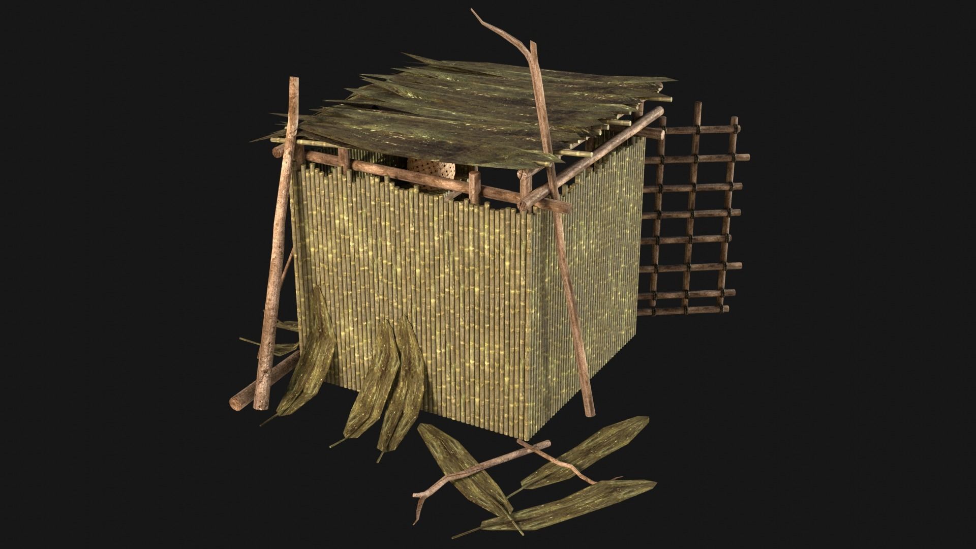 JUNGLE SWAMP STORAGE WAREHOUSE WORKSHOP ROOFING COLLECTION Low-poly 3D model_3