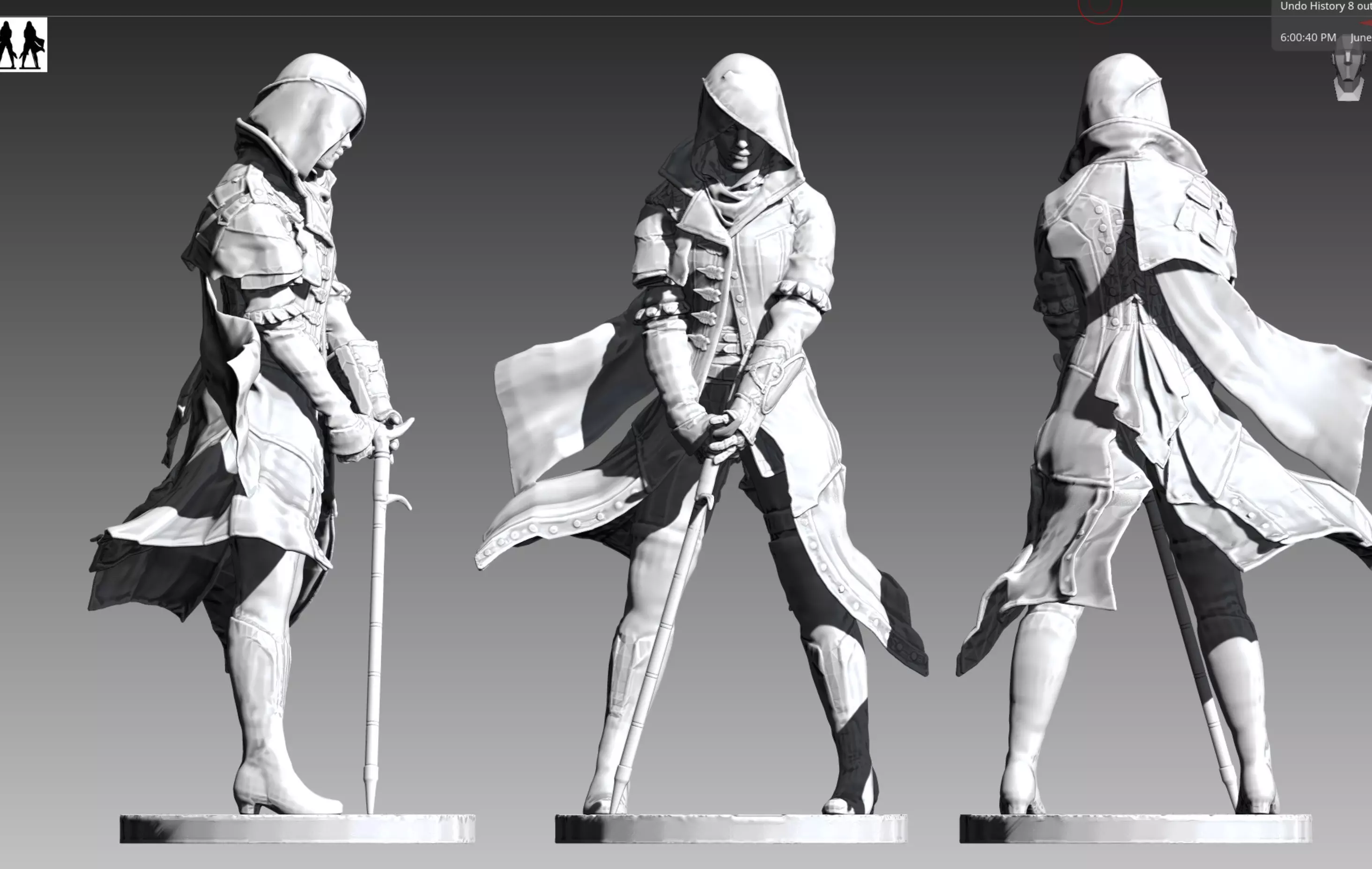 Assassins Creed Syndicate Evie Frye POSE 2 Cane down 3D print model
