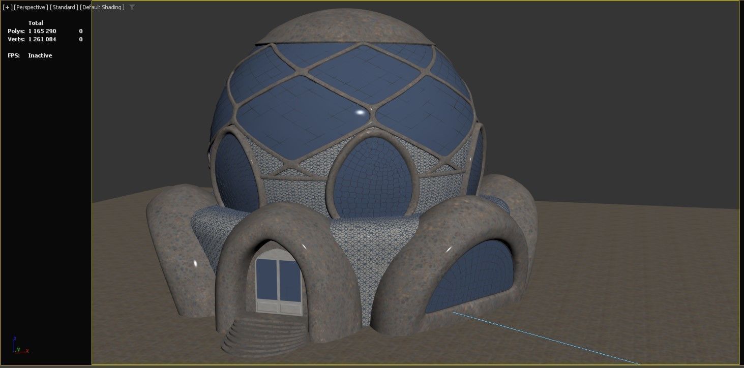 Sphere House Low-poly 3D model_15
