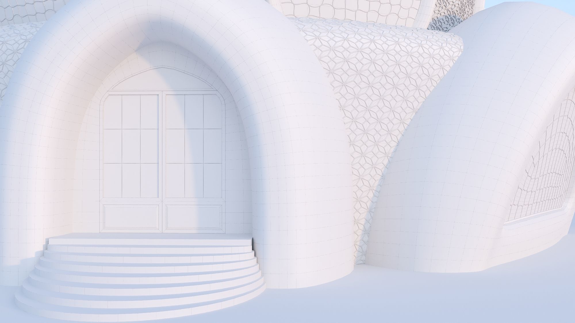 Sphere House Low-poly 3D model_12