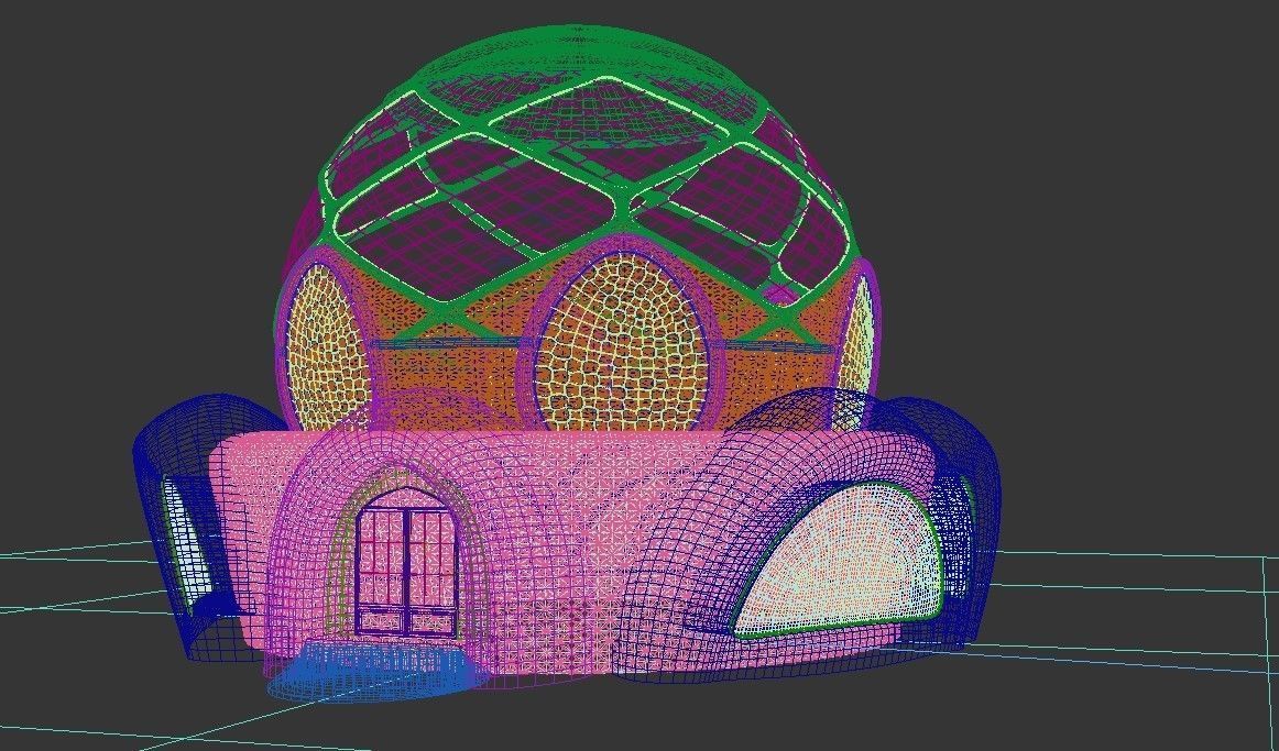 Sphere House Low-poly 3D model_17