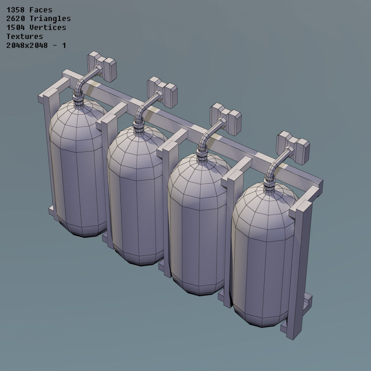 Modular Space Station Low-poly 3D model_9