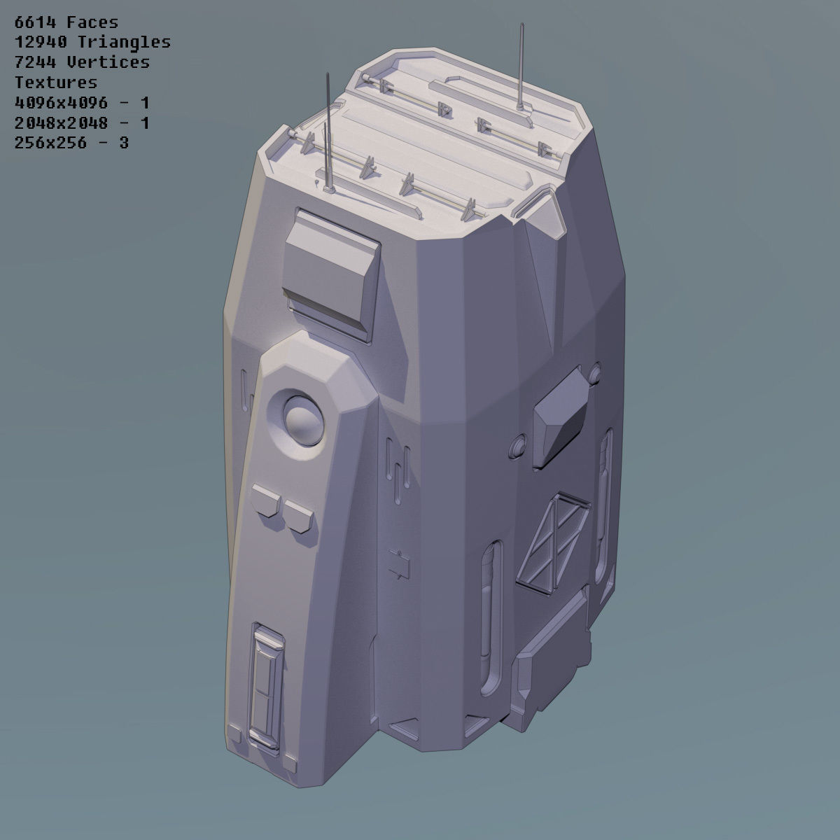 Modular Space Station Low-poly 3D model_26