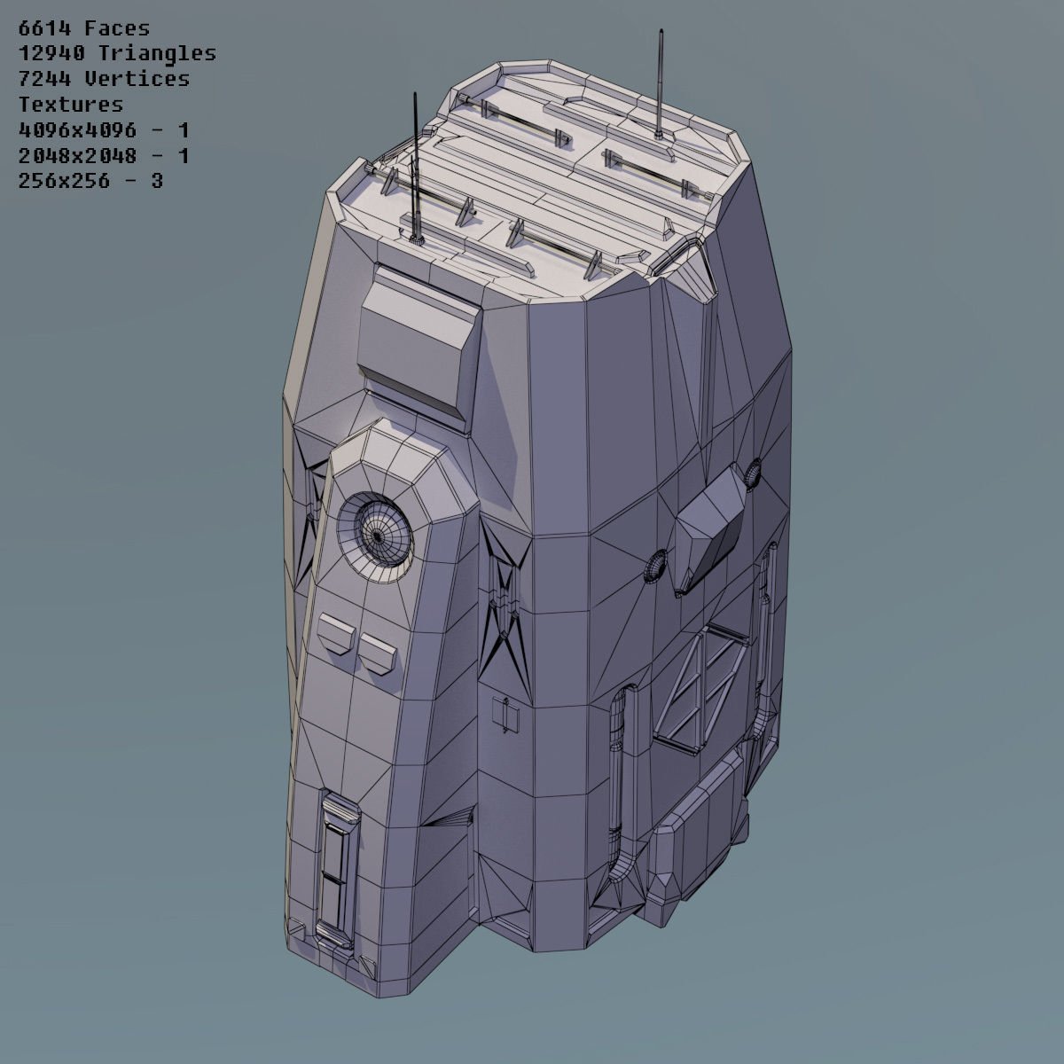 Modular Space Station Low-poly 3D model_27