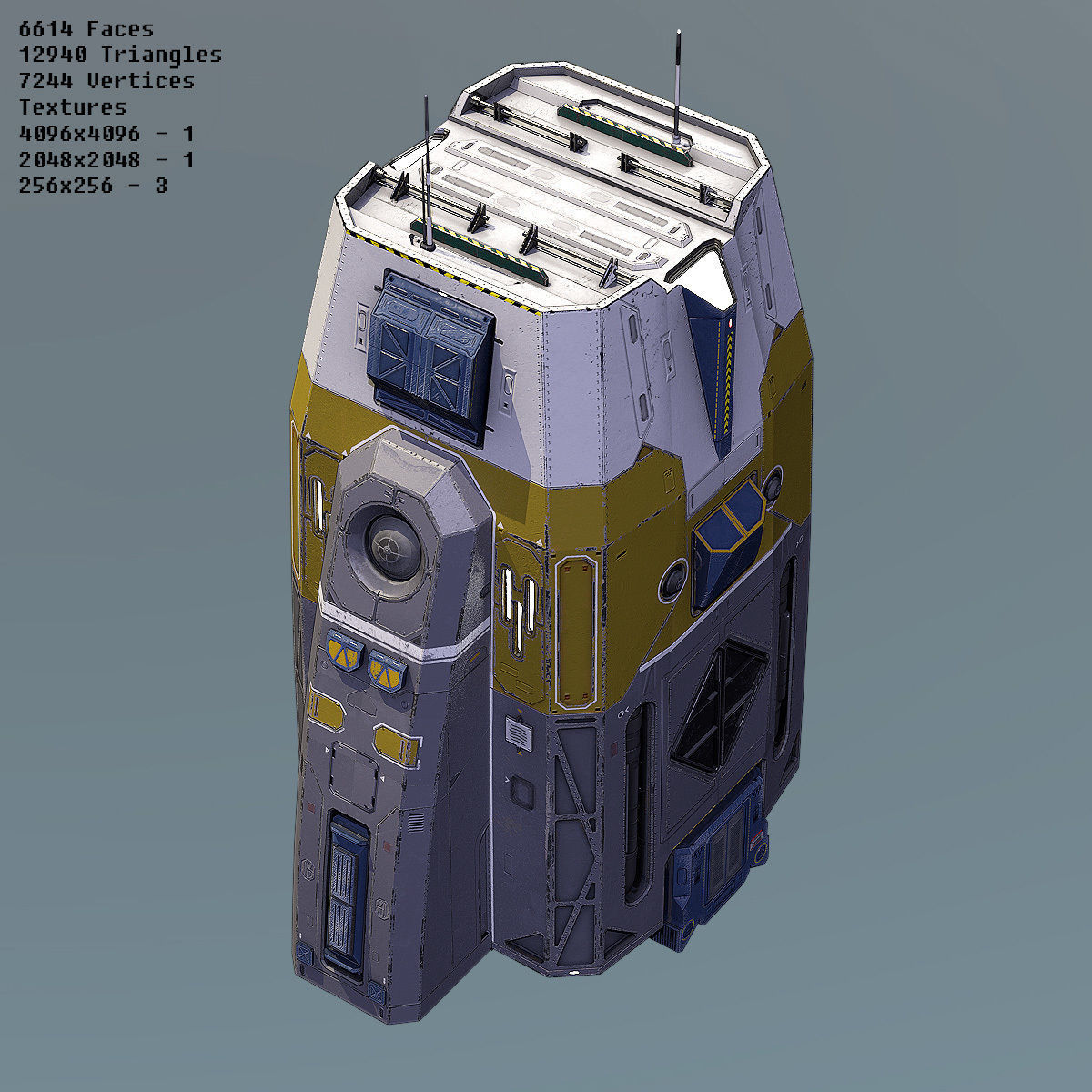 Modular Space Station Low-poly 3D model_25