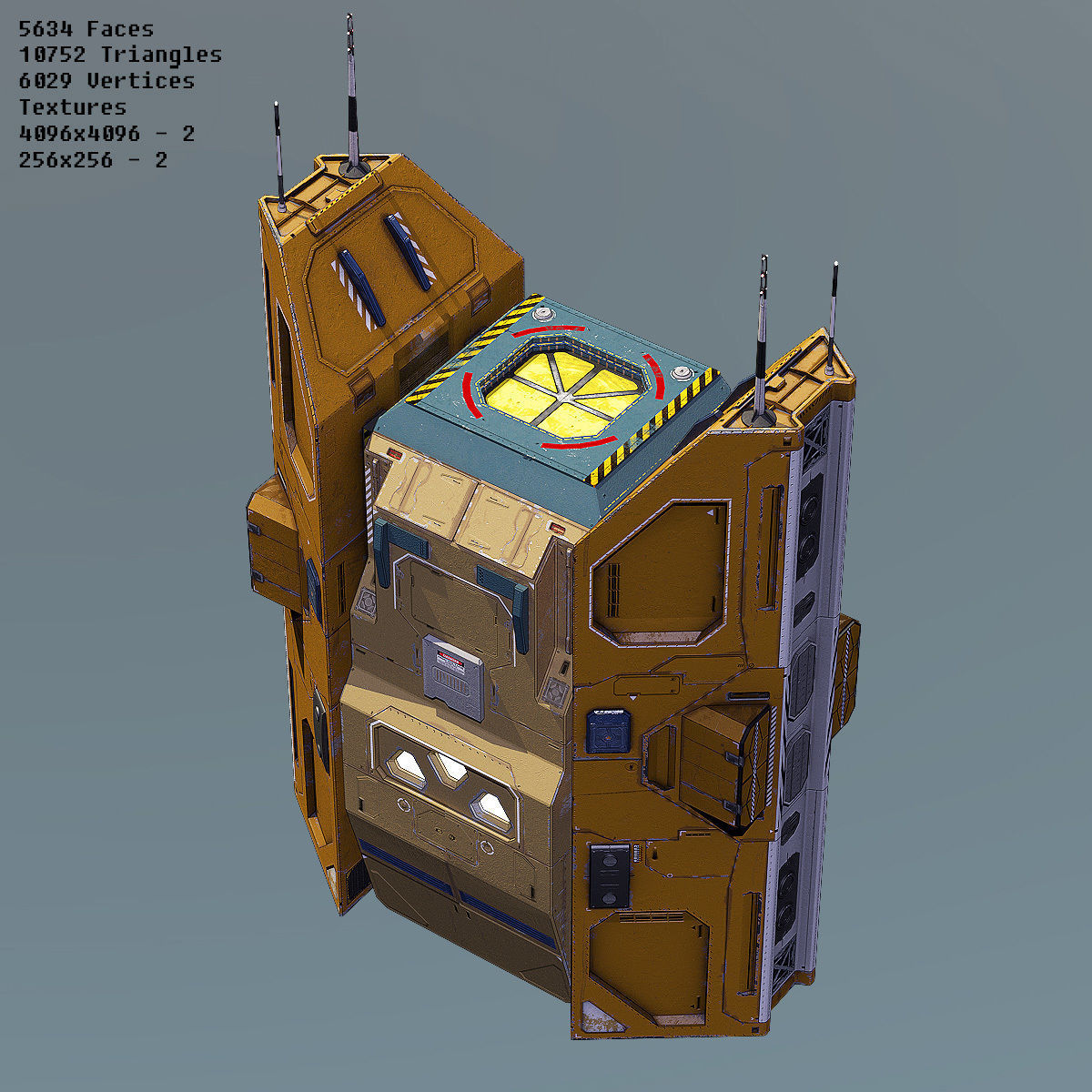 Modular Space Station Low-poly 3D model_22